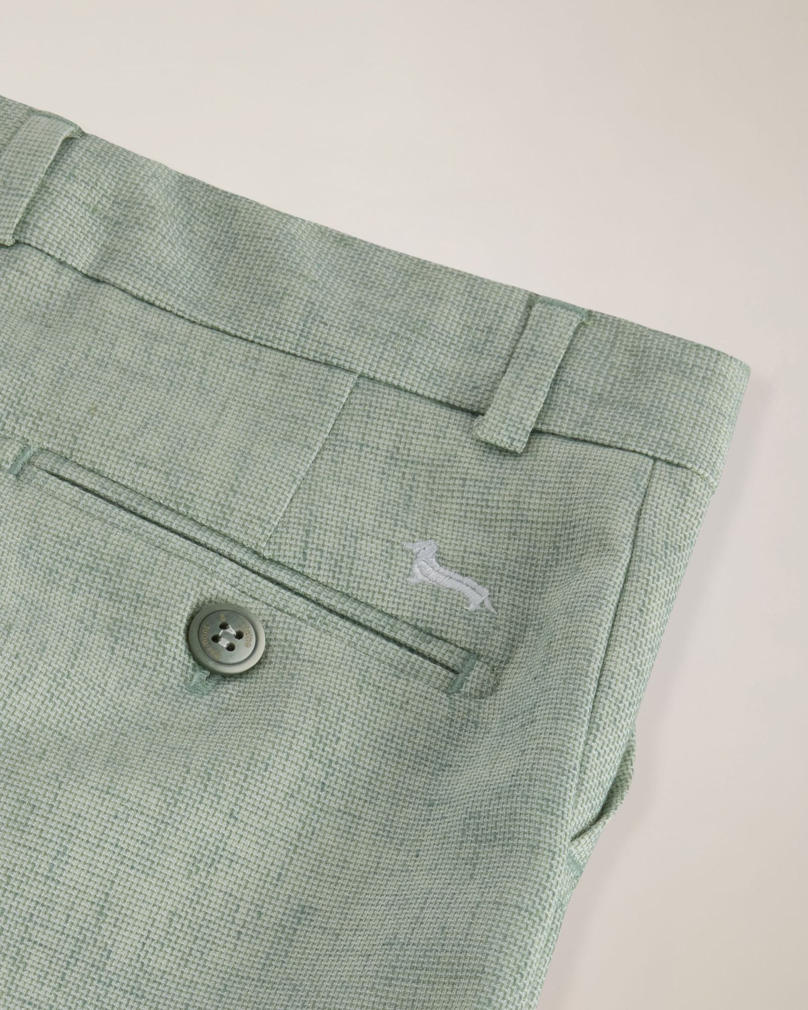 Slant pocket trousers with logo embroidery, Sage Green, large image number 2