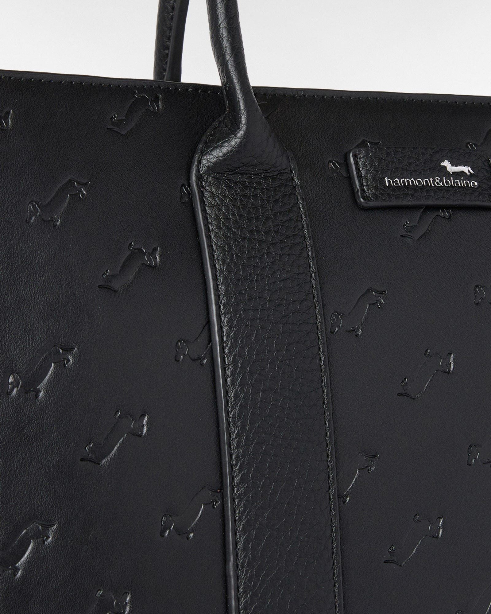 Blaine Mania Medium Bag with All-Over Logo, Black, large image number 2
