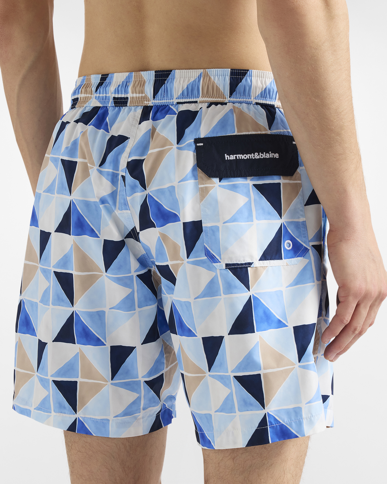 Men&rsquo;s swim shorts with majolica print, Multicolor, large image number 2