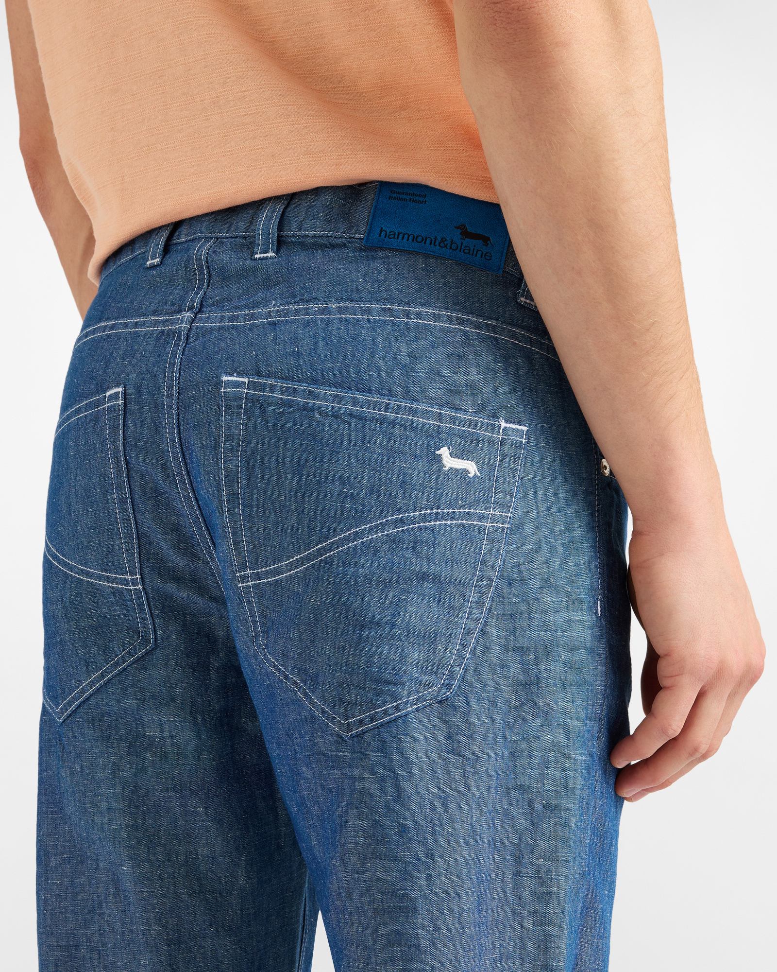 Narrow-fit linen/cotton 5-pocket jeans, Blue, large image number 2