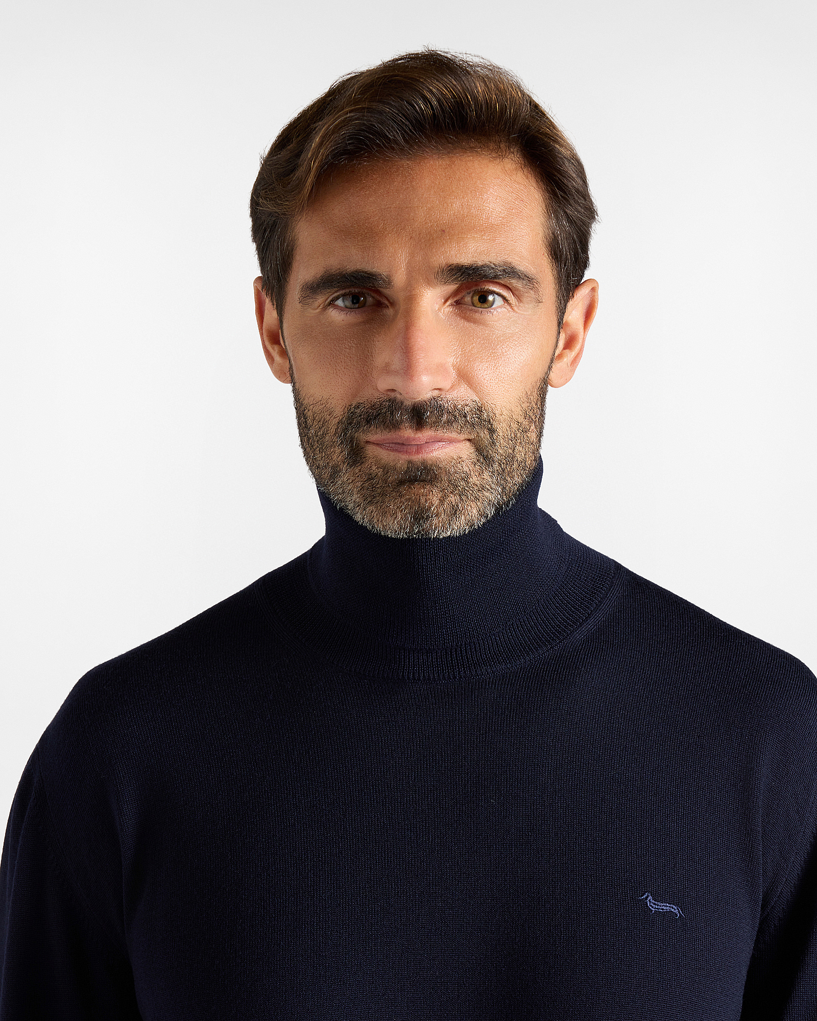 BASIC MERINO TURTLE NECK, NAVY BLUE, large image number 2