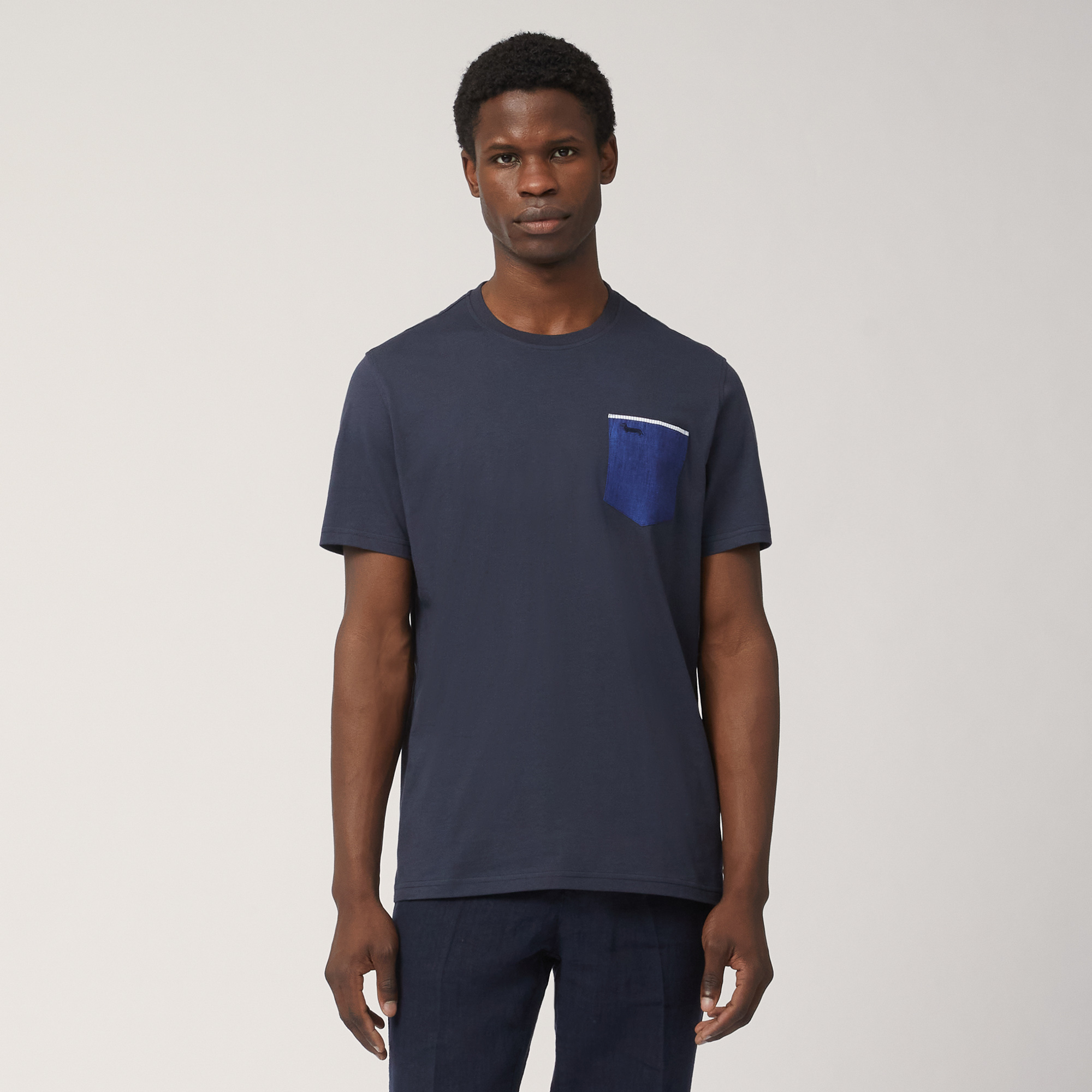 T-Shirt Con Taschino, Blu Navy, large image number 0