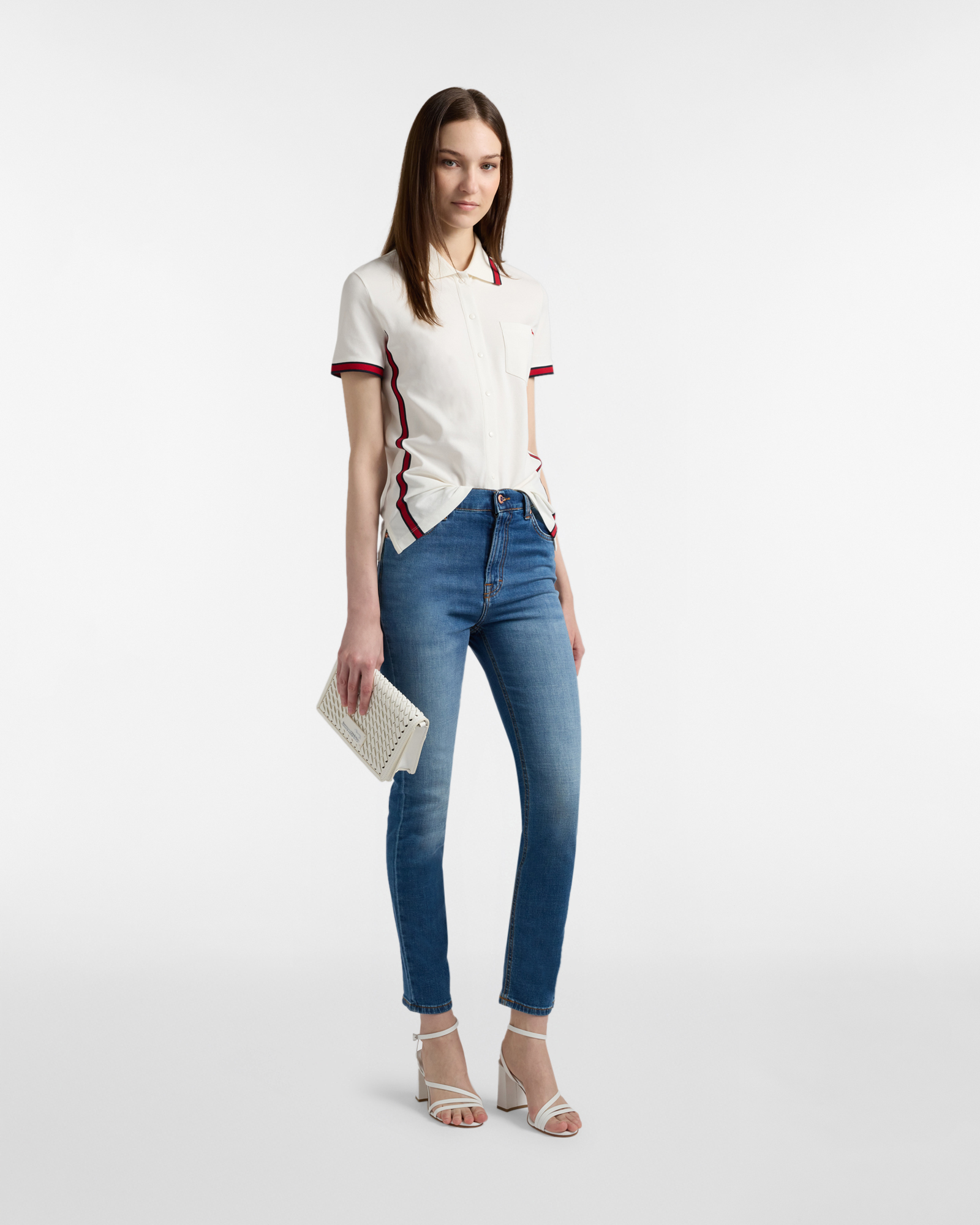 Women's slim-fit five-pocket denim pants, Denim Blue, large image number 3