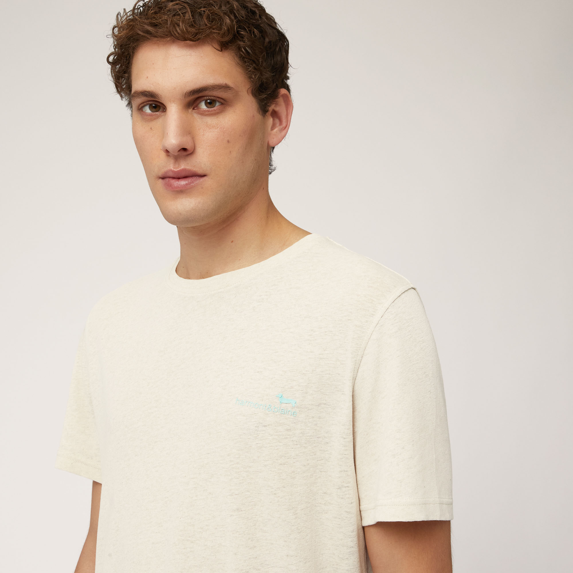 Camiseta de lino y algodón, Beige, large image number 2