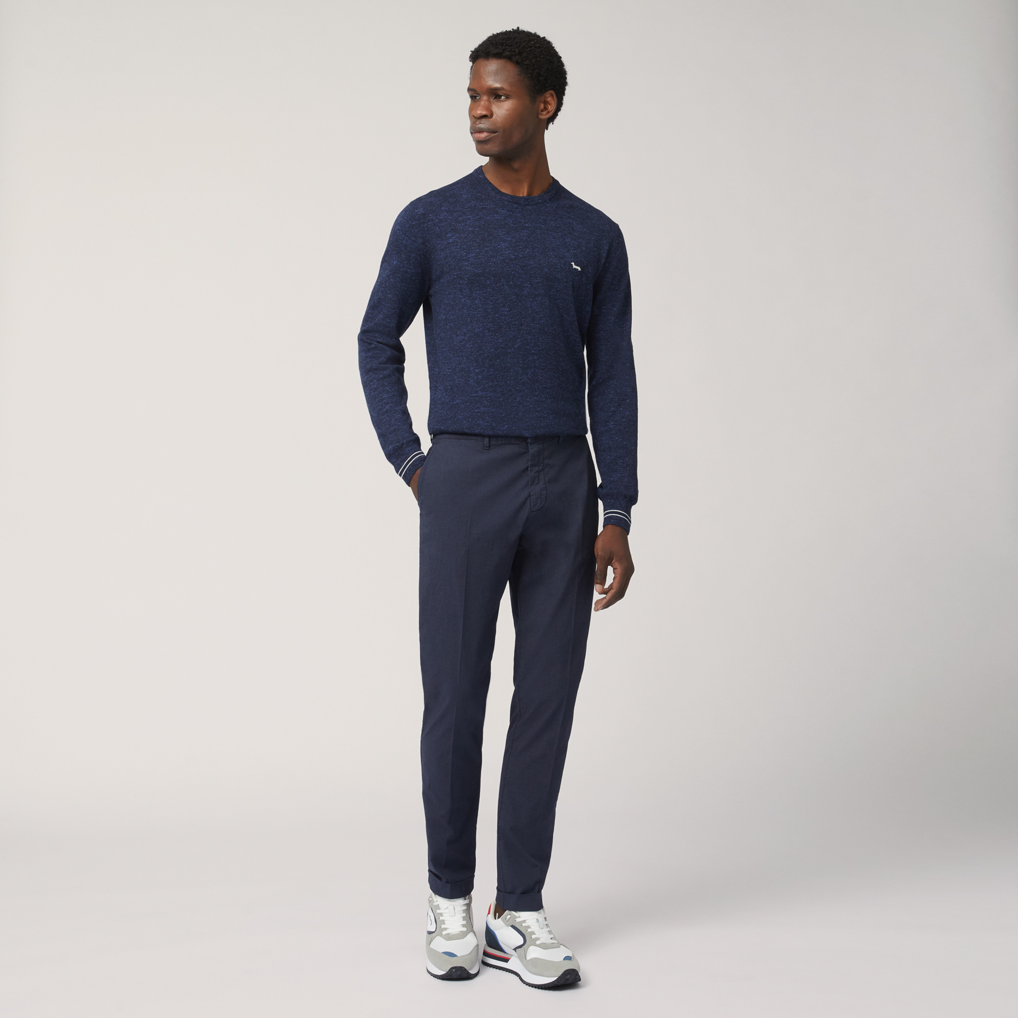 Pantaloni Chino Slim Fit, Blu Navy, large image number 3