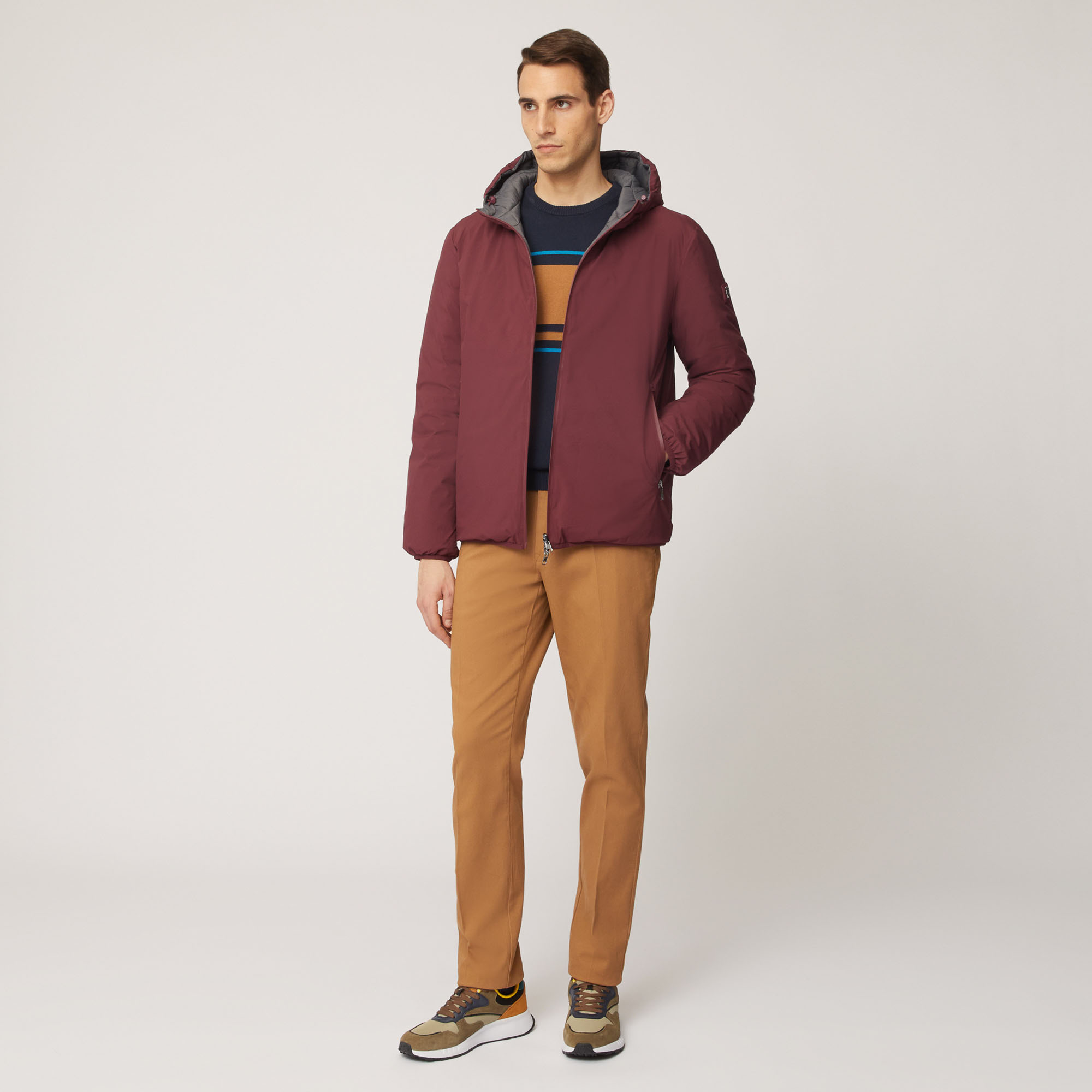 Giubbotto Reversibile Con Cappuccio, Rosso Scuro, large image number 3