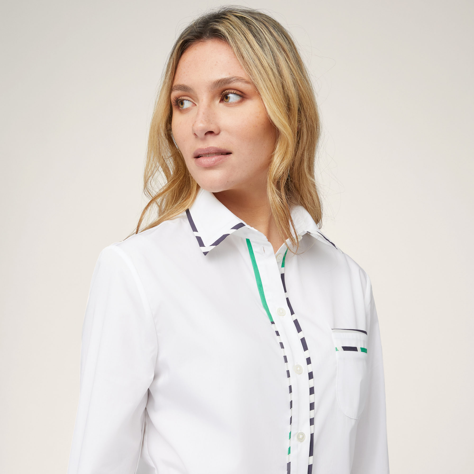 Shirt with Patterned Details, White, large image number 2