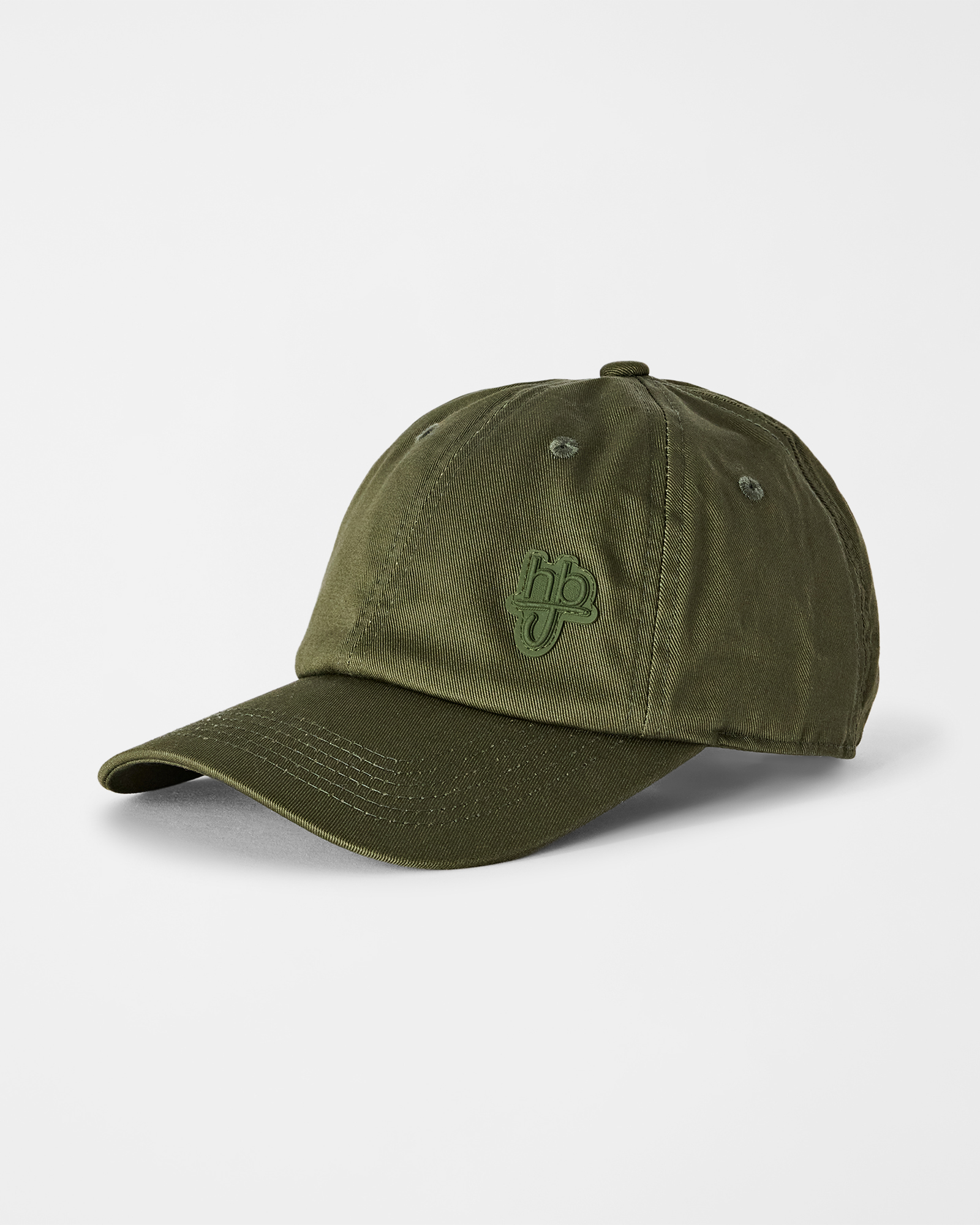 Baseball Cap HBJ Uomo con Patch Logo in Puro Cotone, VERDE, large
