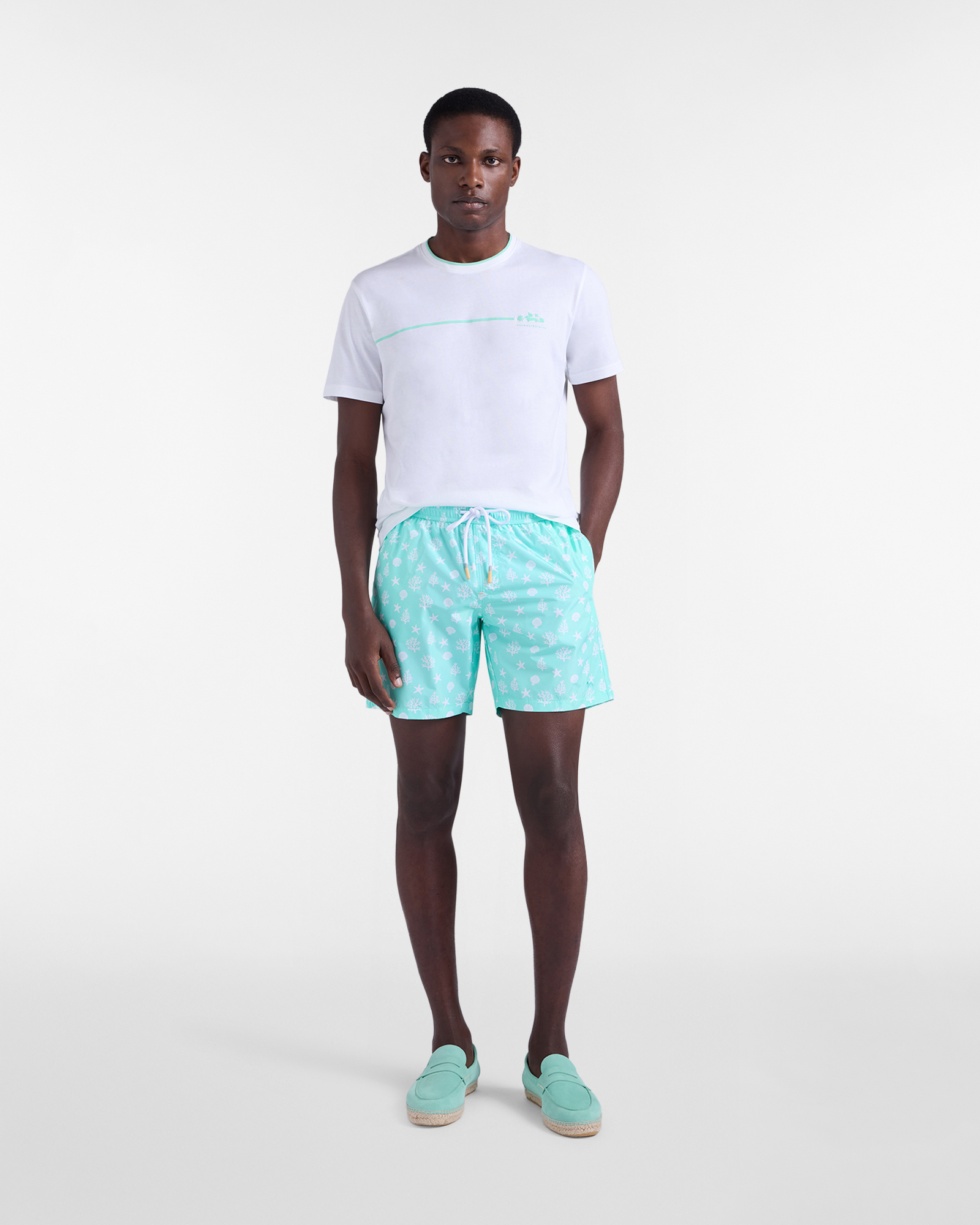 Men&rsquo;s swim shorts with print , Green, large image number 3