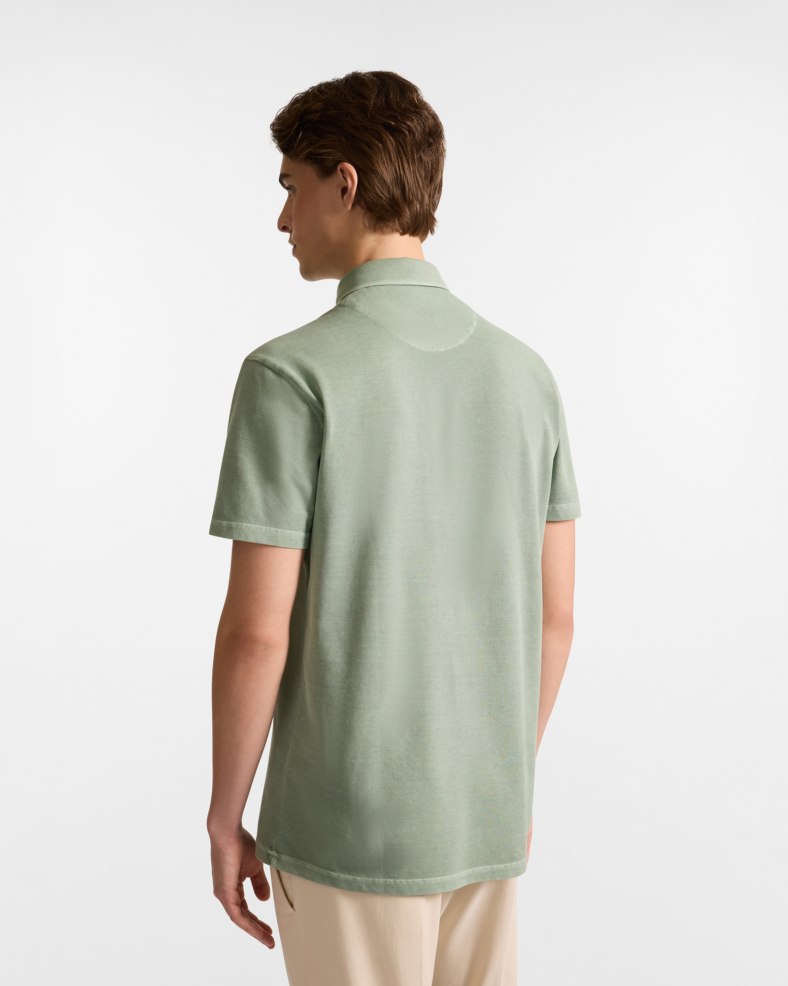 Cotton Polo with Dachshund, Light Green, large image number 1