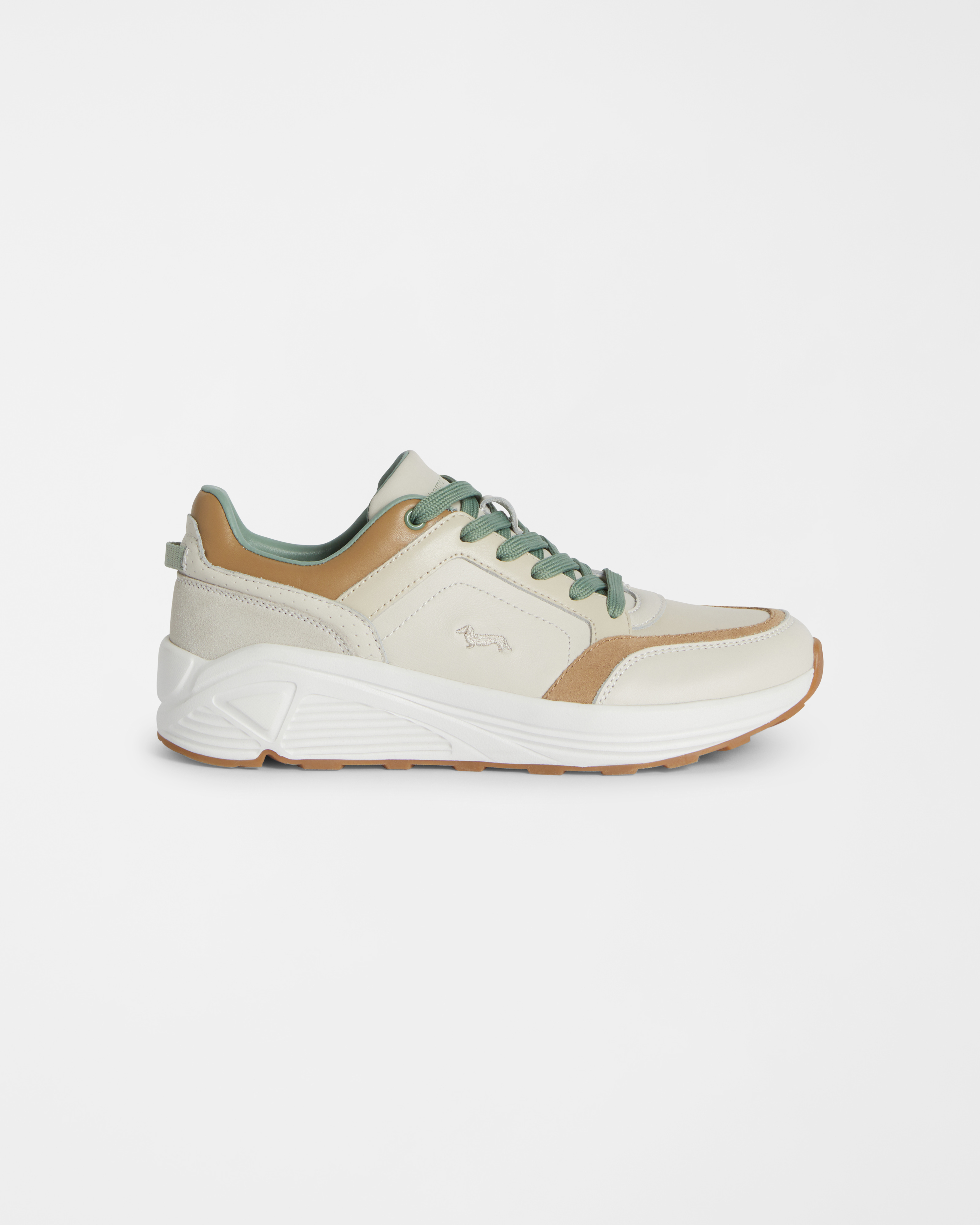 Zapatillas de Cuero con Detalles de Gamuza