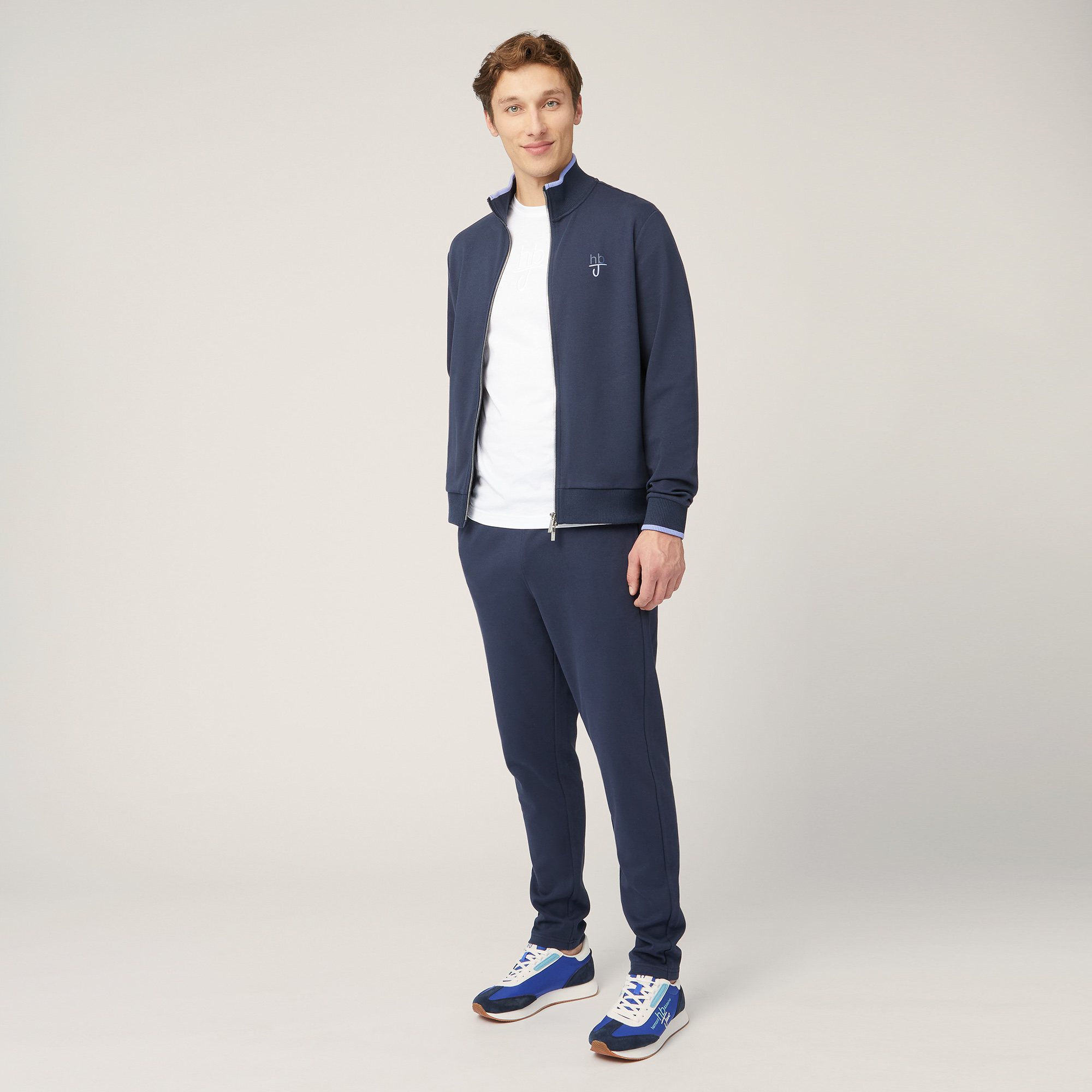 Full-Zip Sweatshirt with Logo, Dark Blue, large image number 3