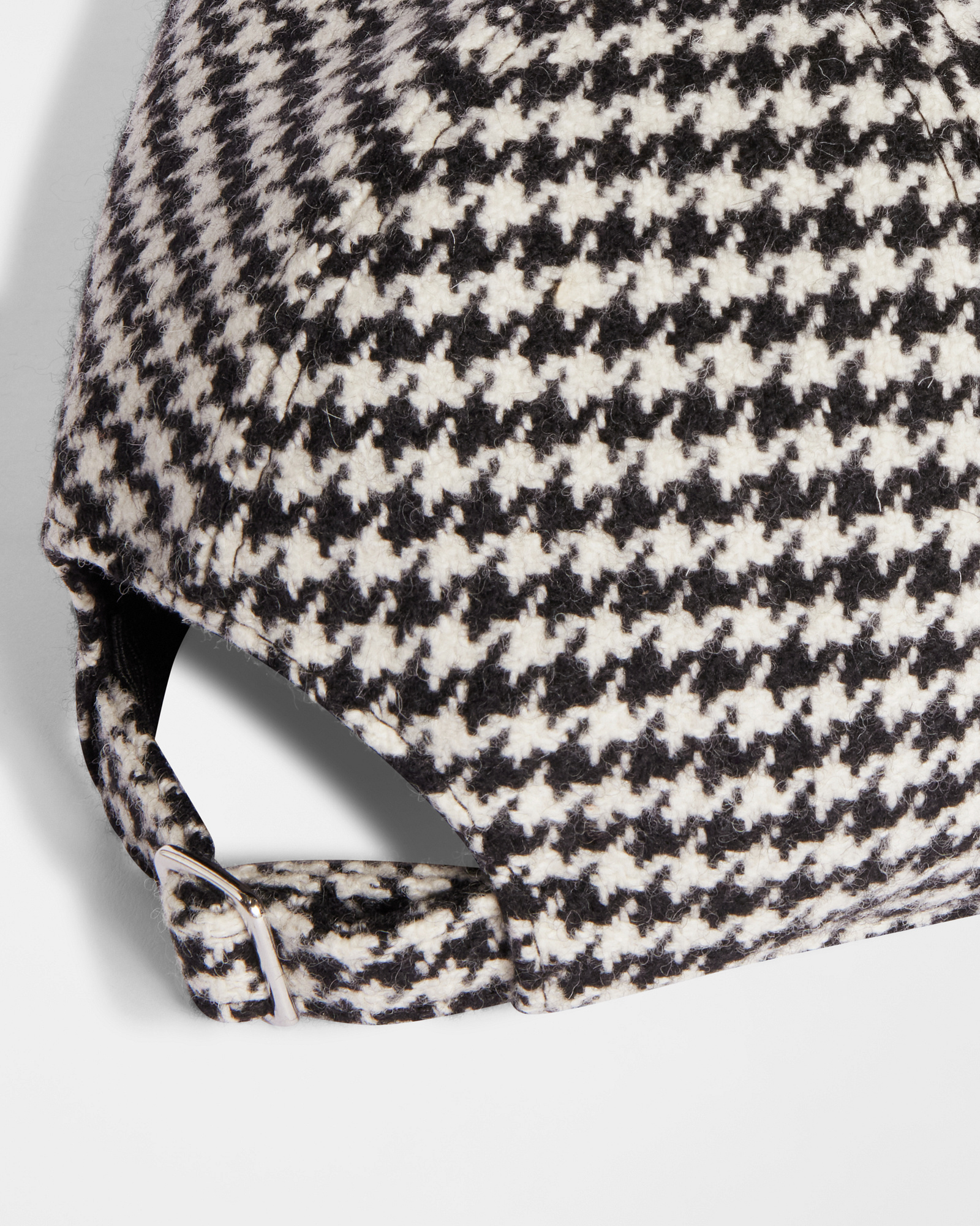 Houndstooth Wool Baseball Cap
