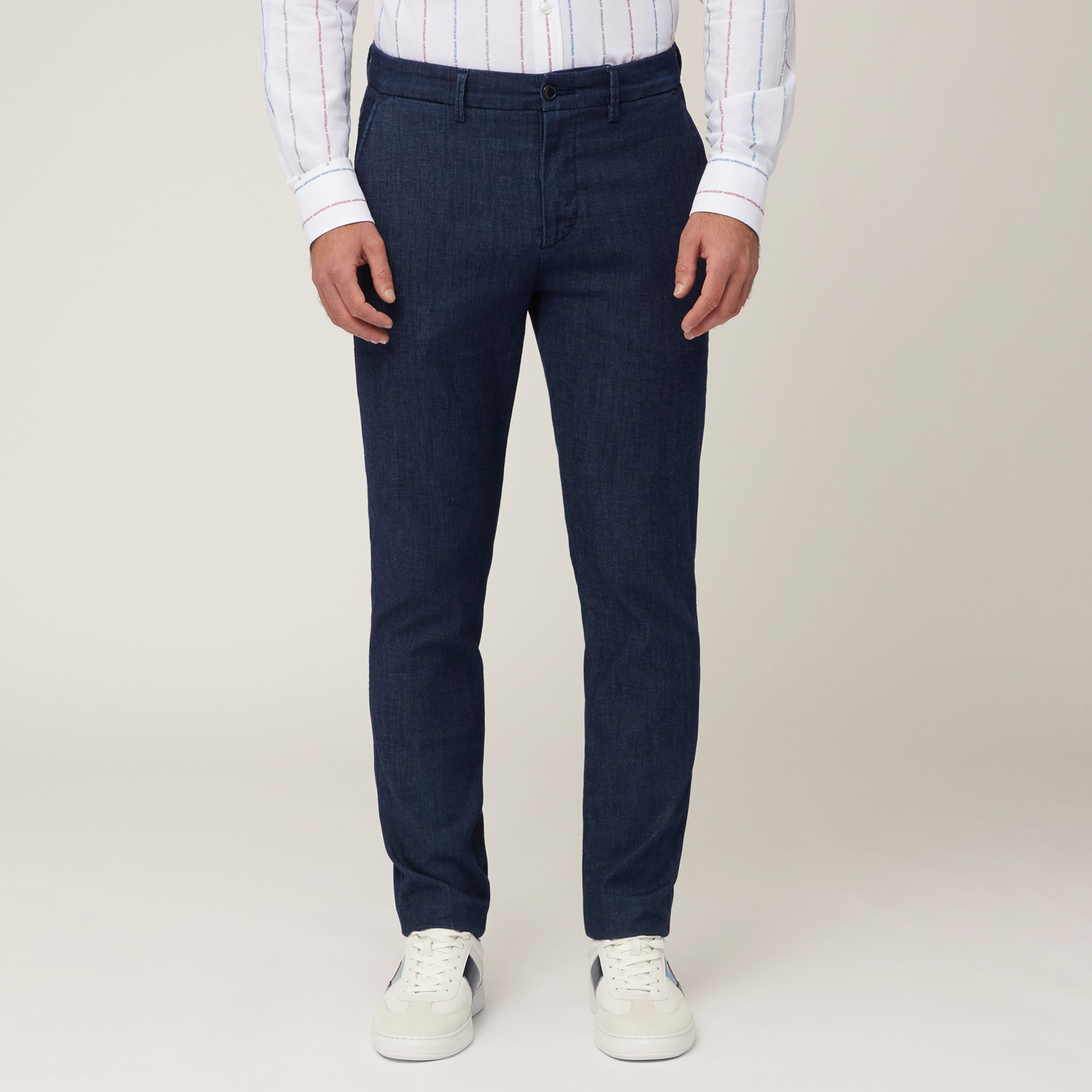Pantaloni Chino Narrow Fit, Blu Denim, large image number 0