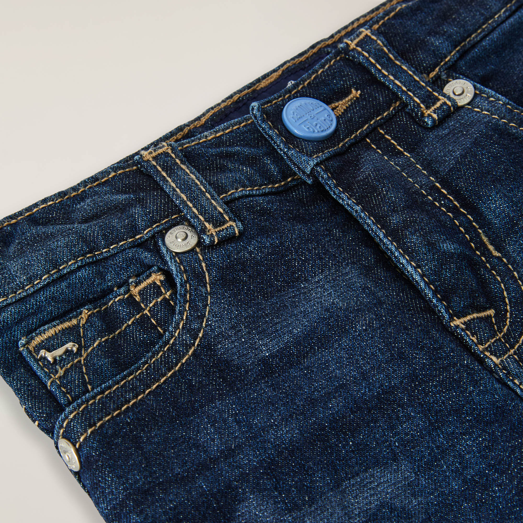 Five pockets with Dachshund print, Blu Denim, large image number 2