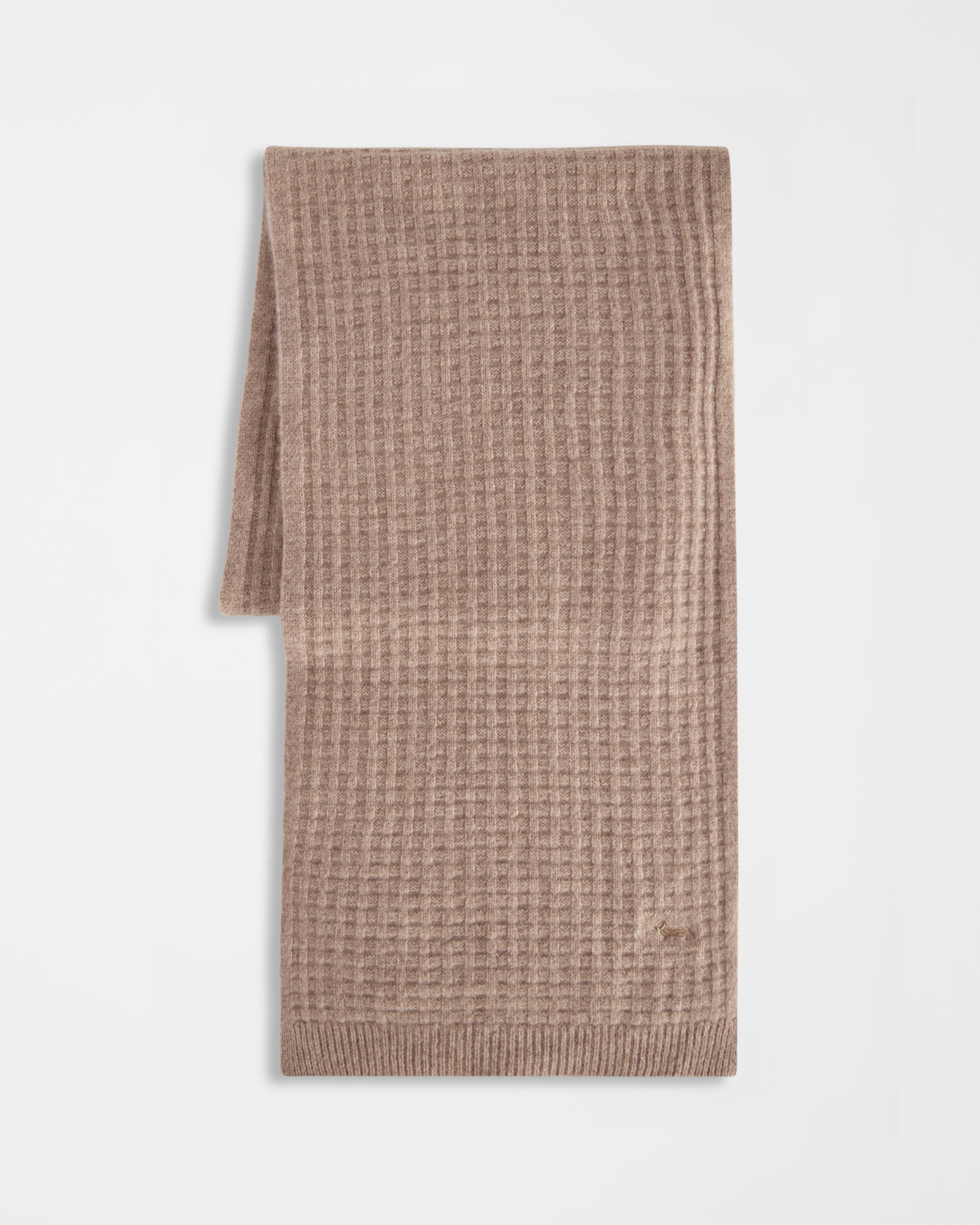 Men&rsquo;s pure cashmere knitted scarf in beige
