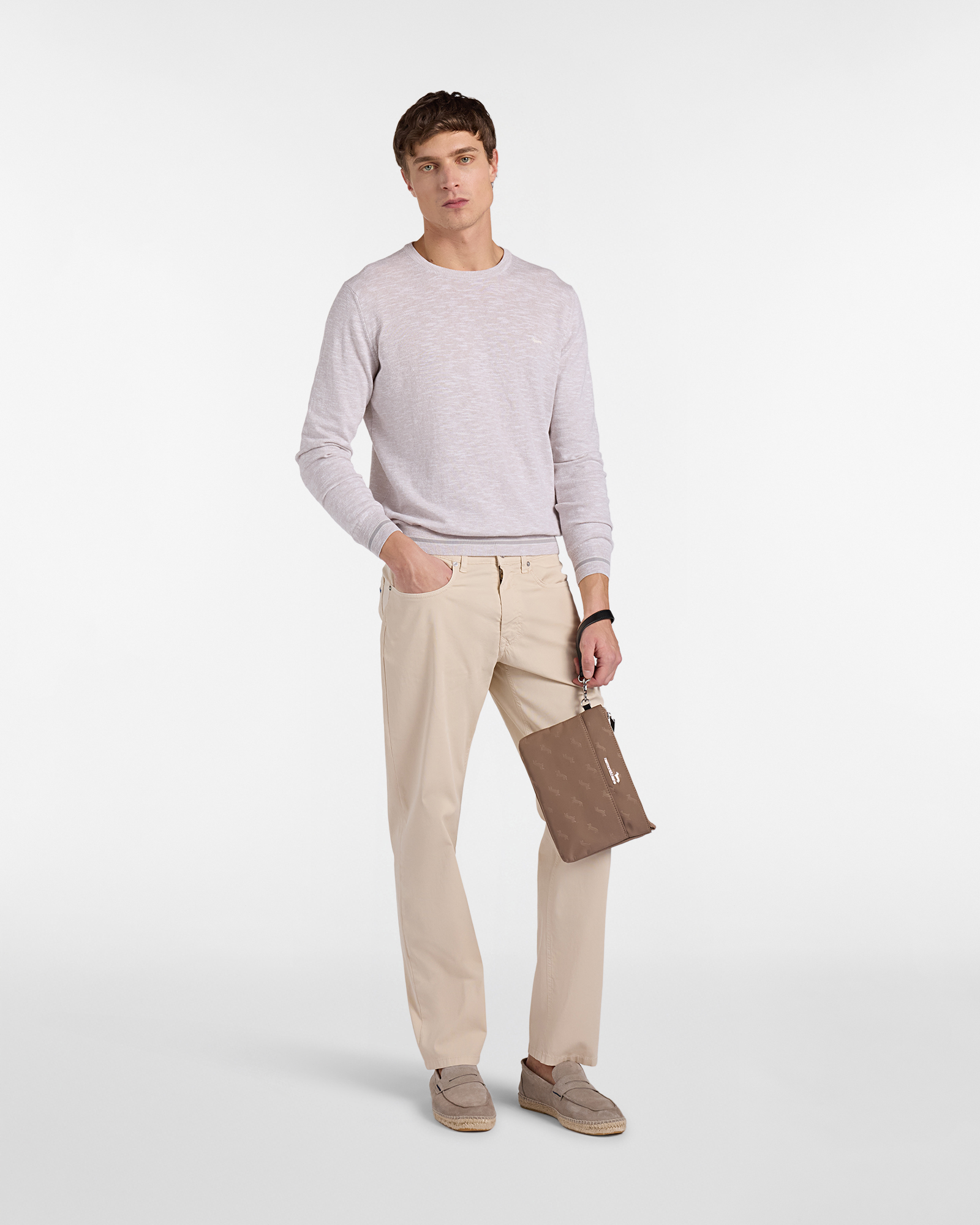 Men&rsquo;s regular-fit five-pocket trousers, Beige, large image number 3