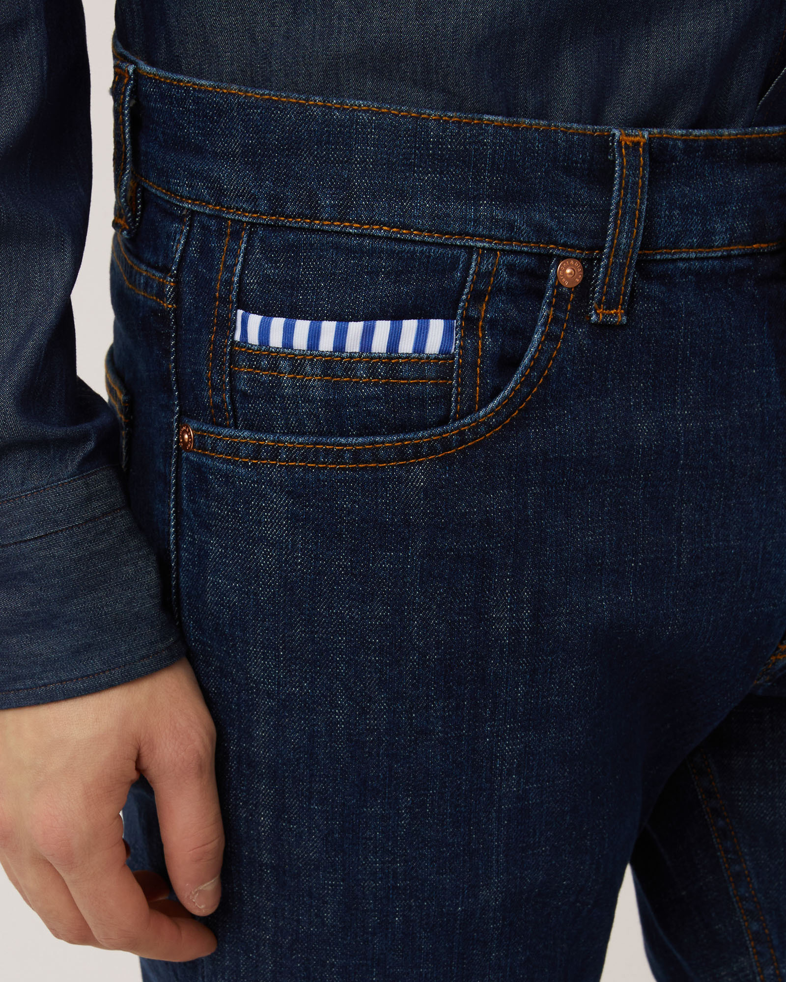 Denim Pants with Embroidery, Light Blue, large image number 2