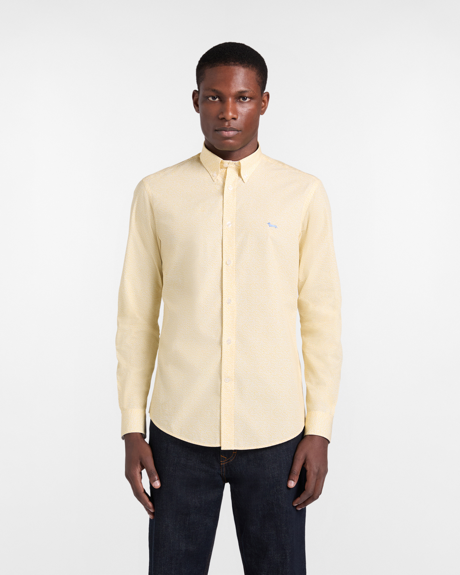Hemd mit Mikroprint und schmaler Passform