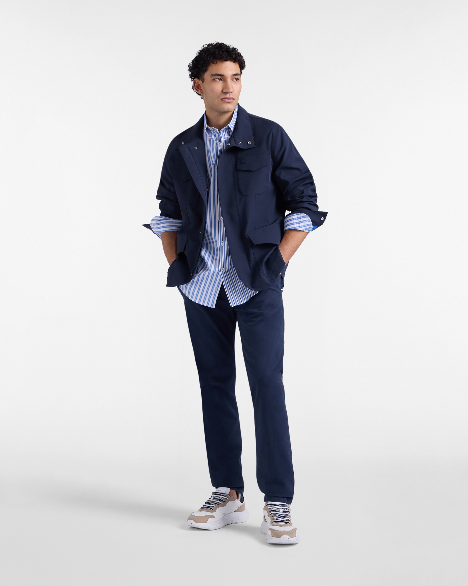 Field jacket in stretch nylon, Navy Blue, large image number 3