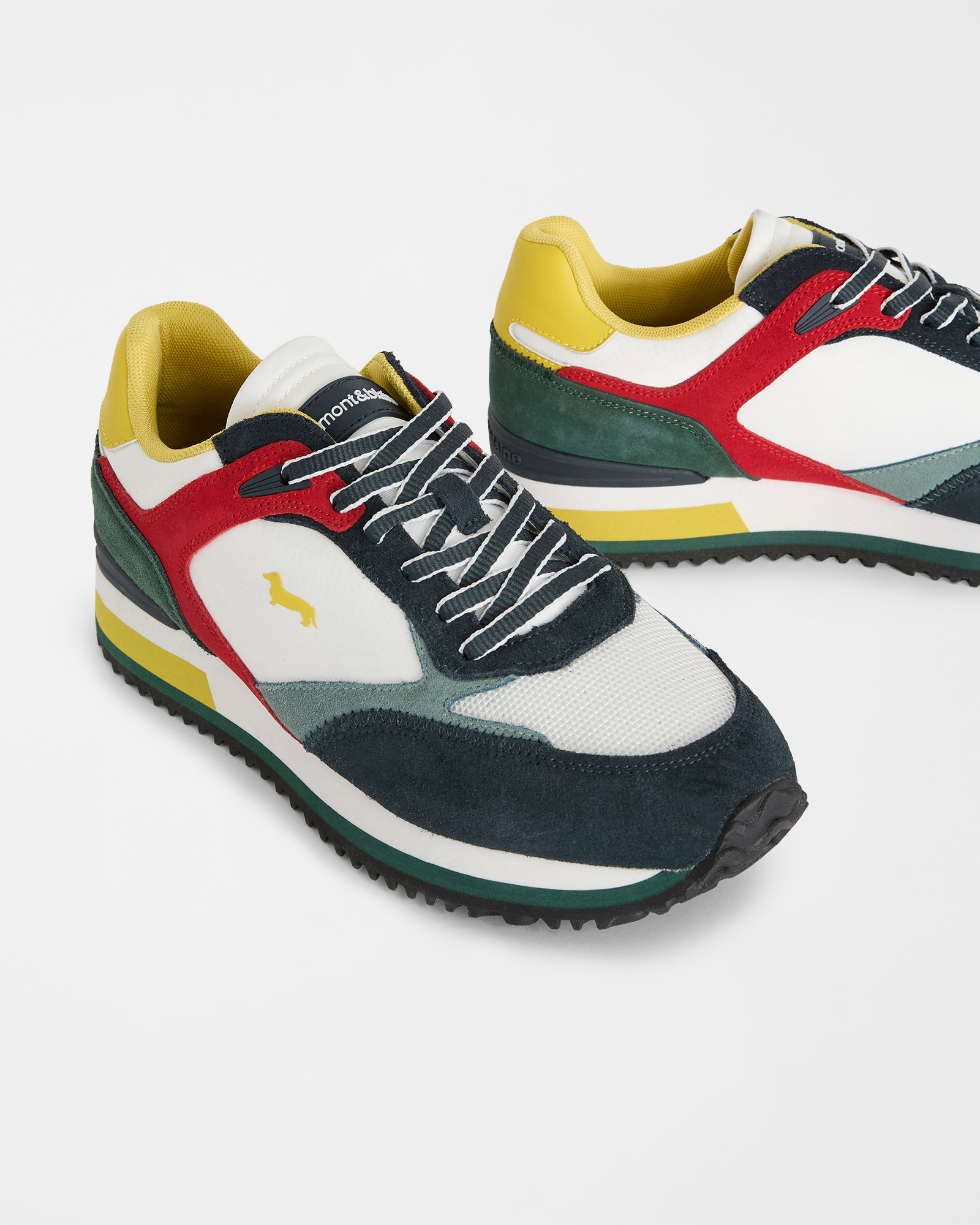 Mixed fabric sneakers, Dark Blue, large image number 3