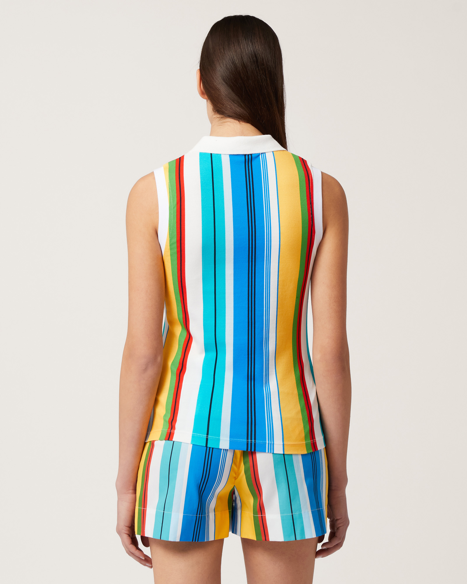 Multicolored Sleeveless Polo