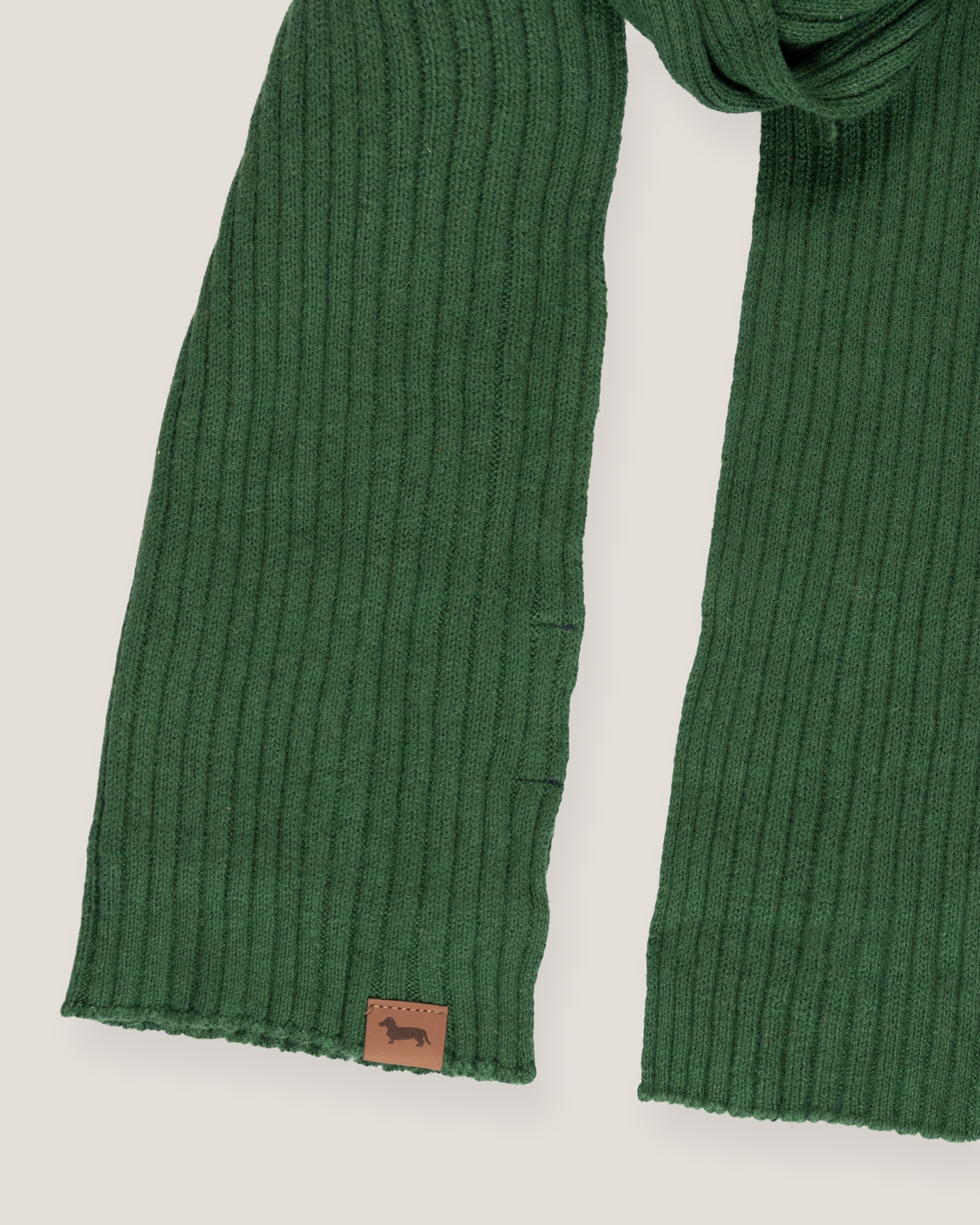 Ribbed wool blend scarf, Green, large