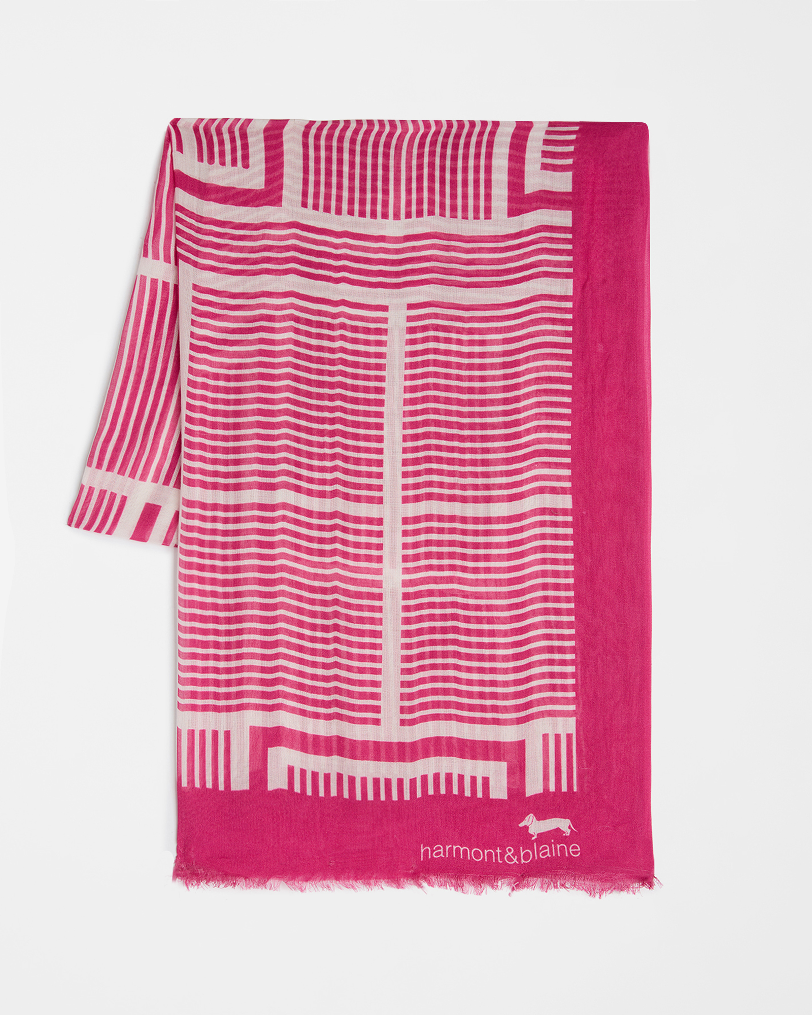 Harmont&Blaine - Sciarpa stampa patchwork righe, Donna, Rosso, Taglia: UNI