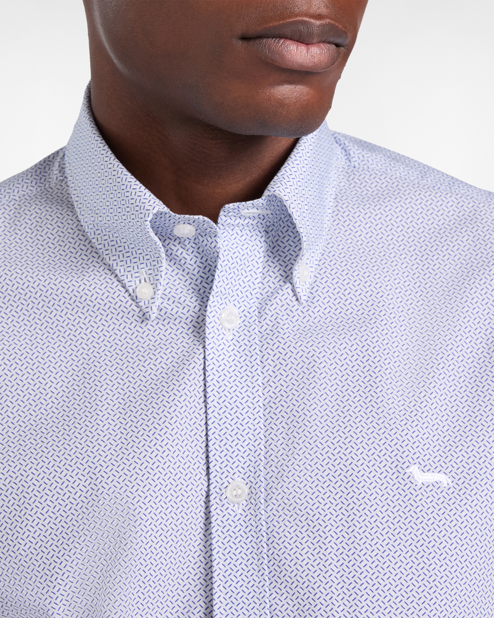 Regular-fit micro print shirt