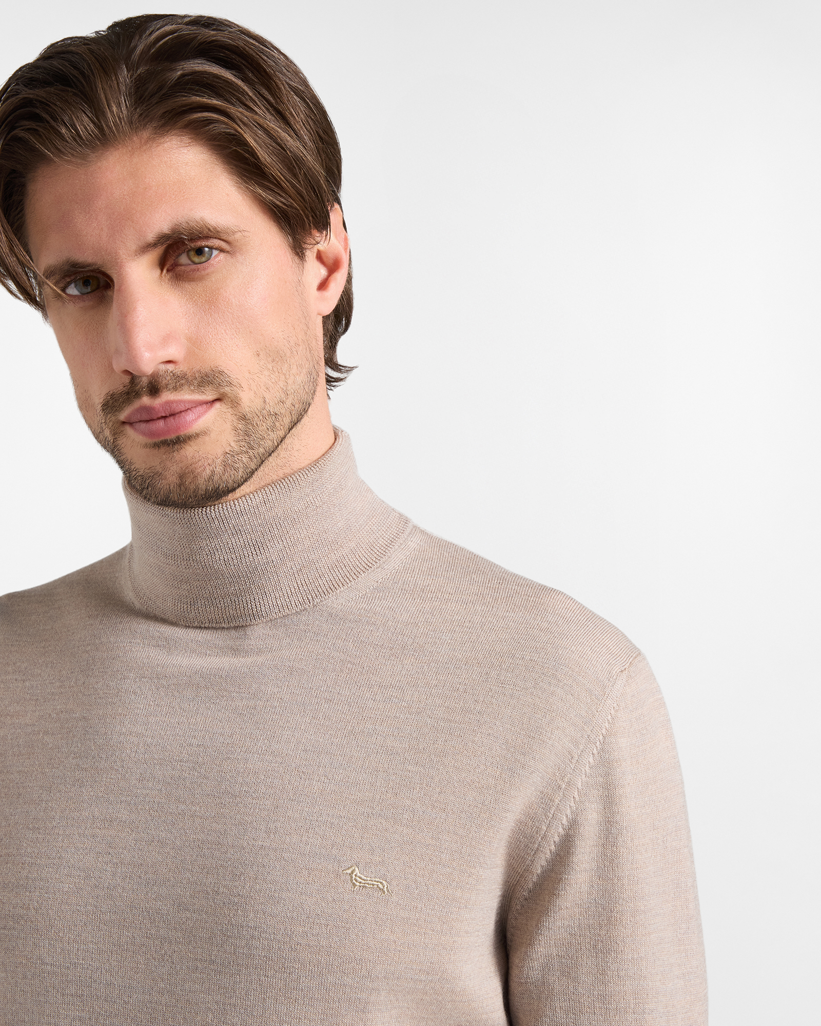 BASIC MERINO TURTLE NECK, TAUPE, large image number 2