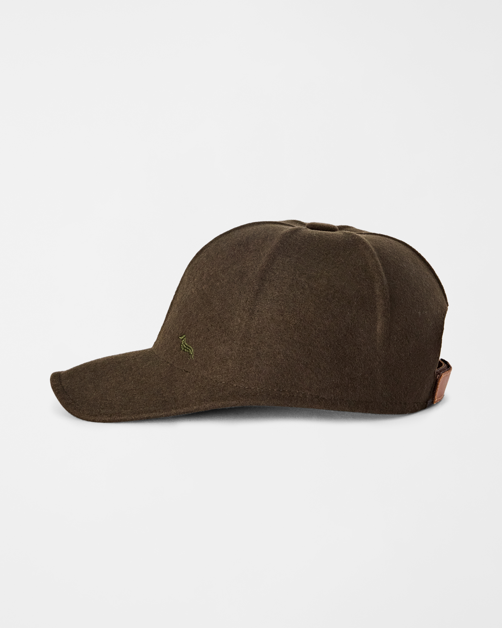 Men&rsquo;s baseball cap in pure wool with a felt-like finish and embroidery, PETROLEUM GREEN, large