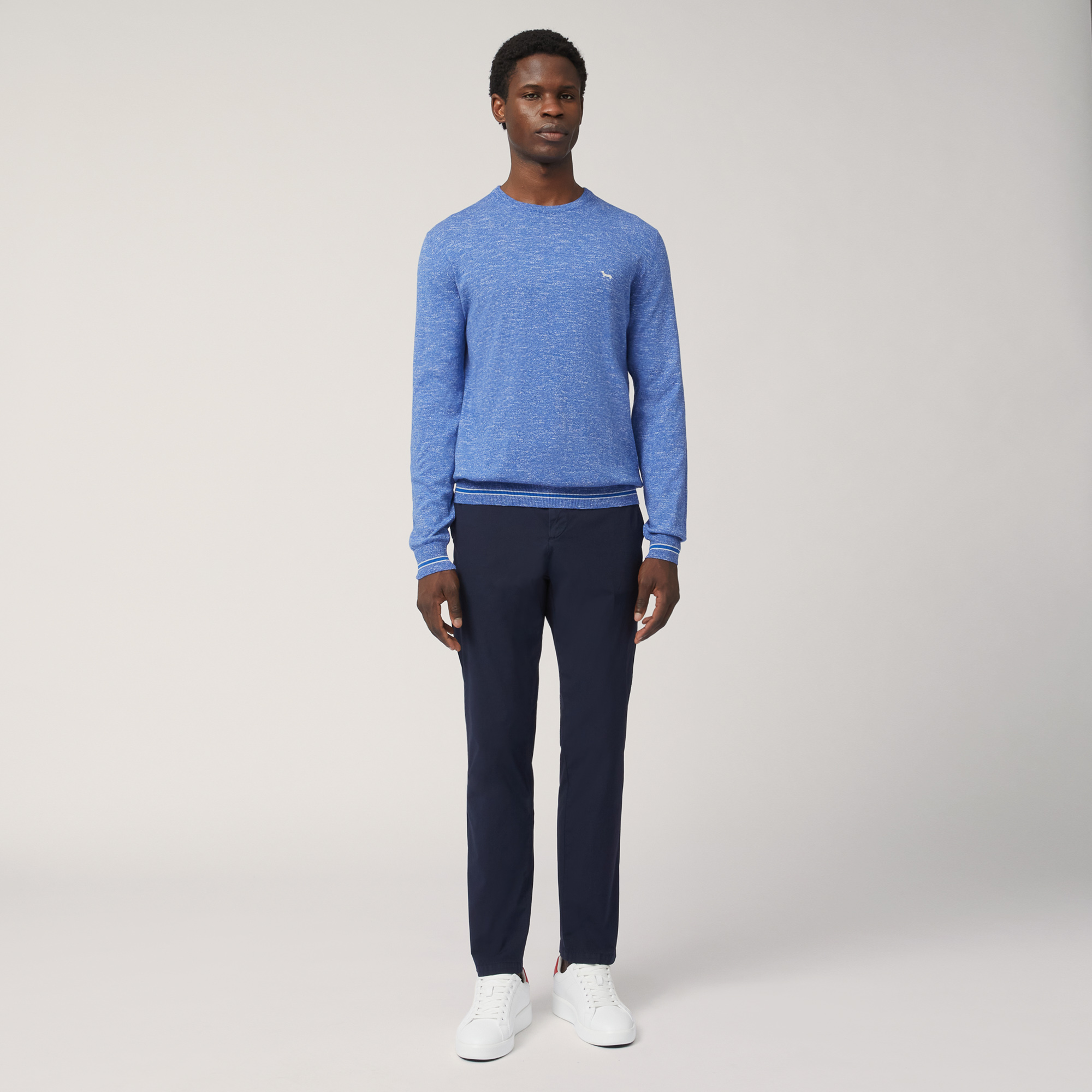 Cotton Blend Tweed Pullover, Light Blue, large image number 3