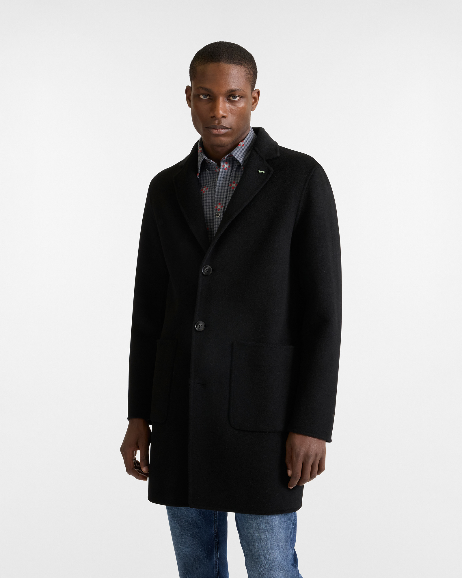 Single-Breasted Long Wool Coat
