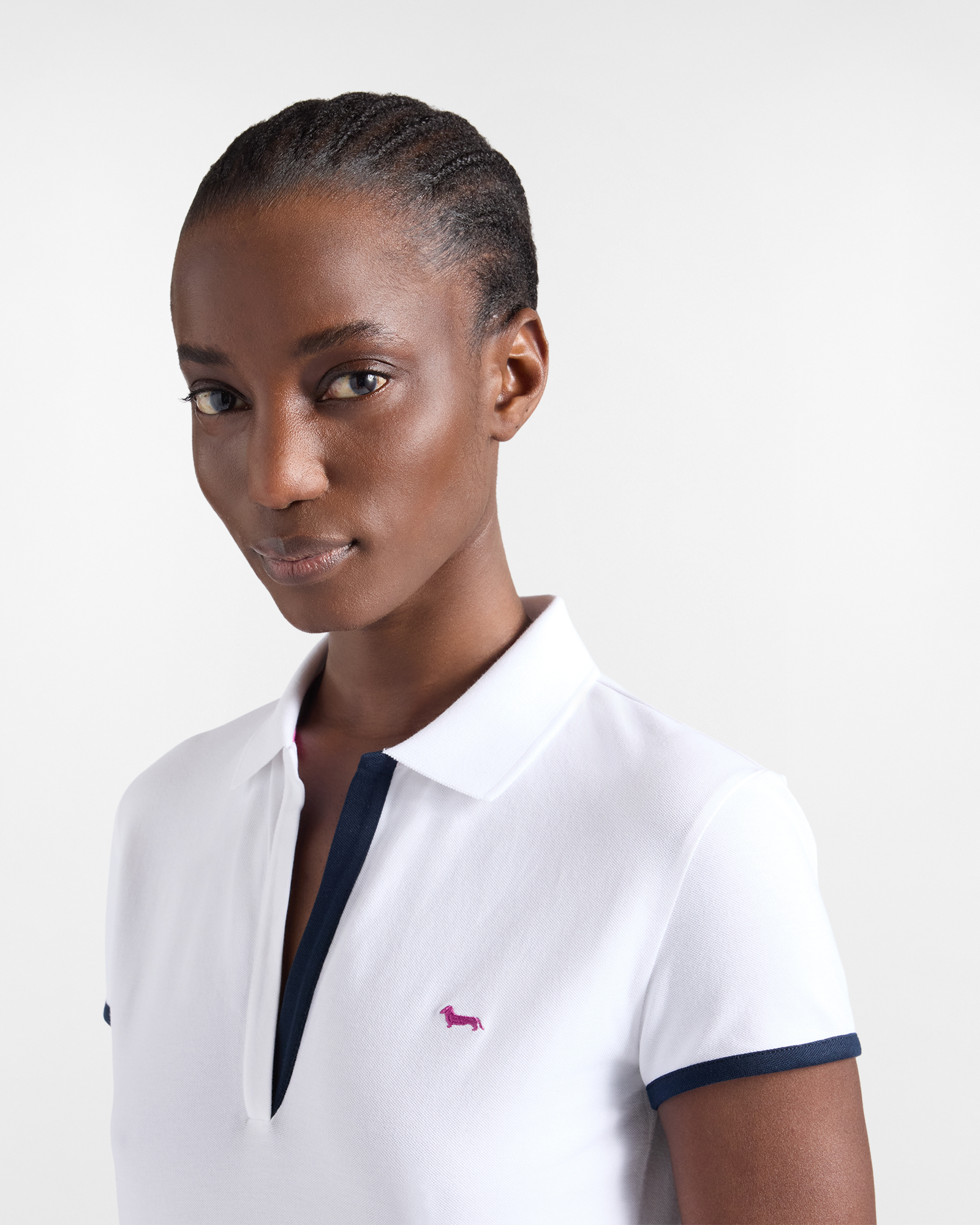 Women's slim-fit polo shirt, White, large image number 2