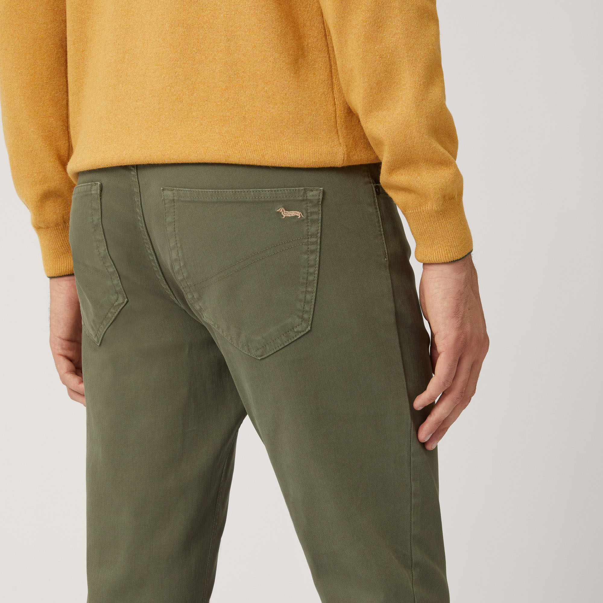 Pantalone Cinque Tasche Narrow Fit, Verde Oliva, large