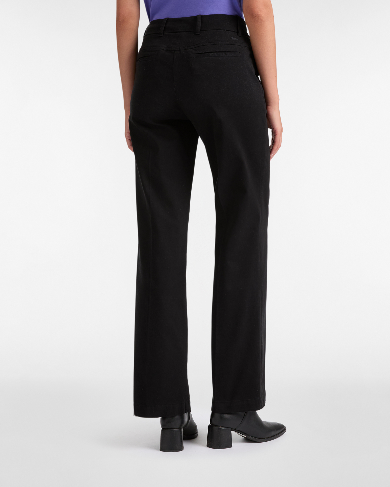 Pantaloni Gamba Dritta In Raso, Nero, large image number 1