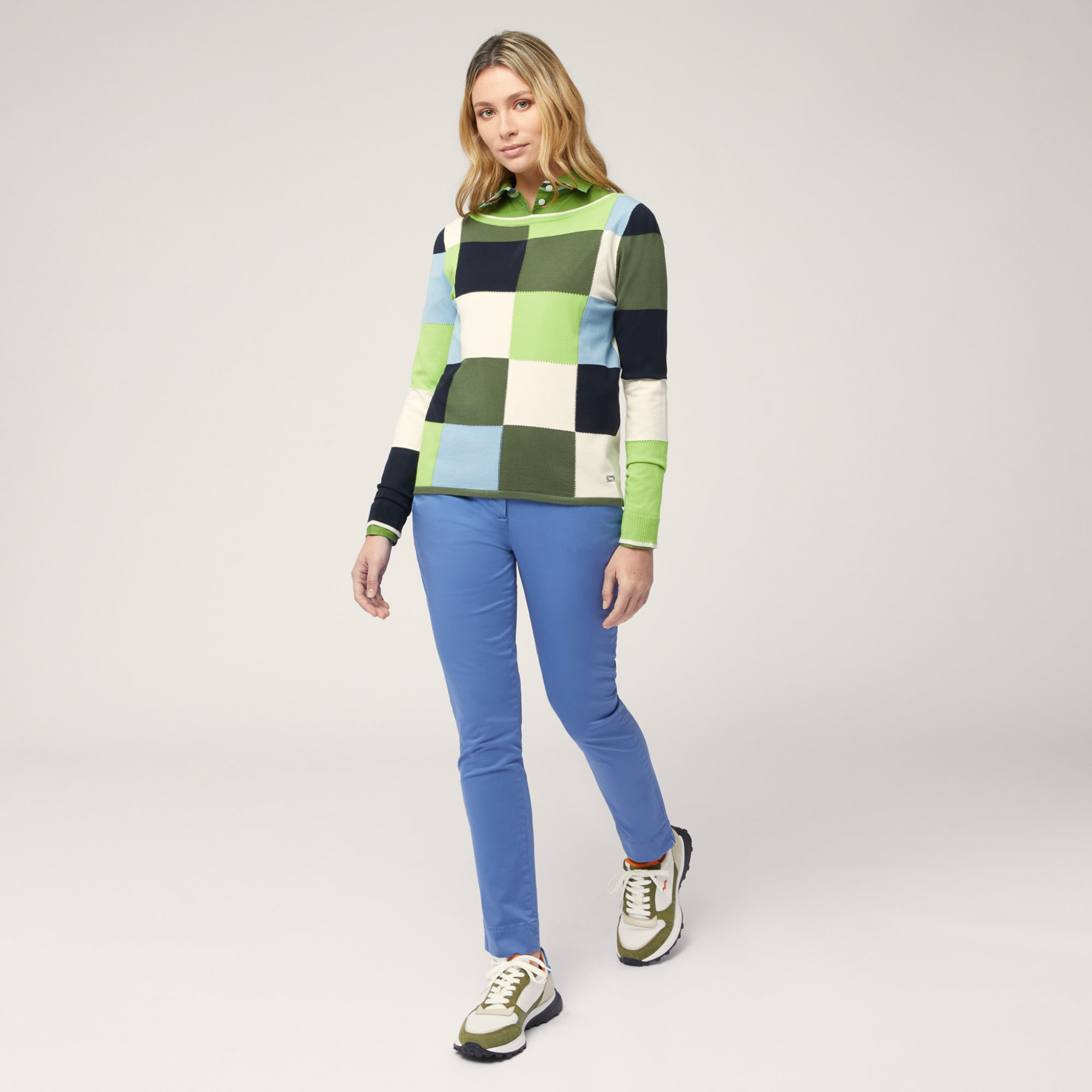 Chequered Pullover, Green, large image number 3