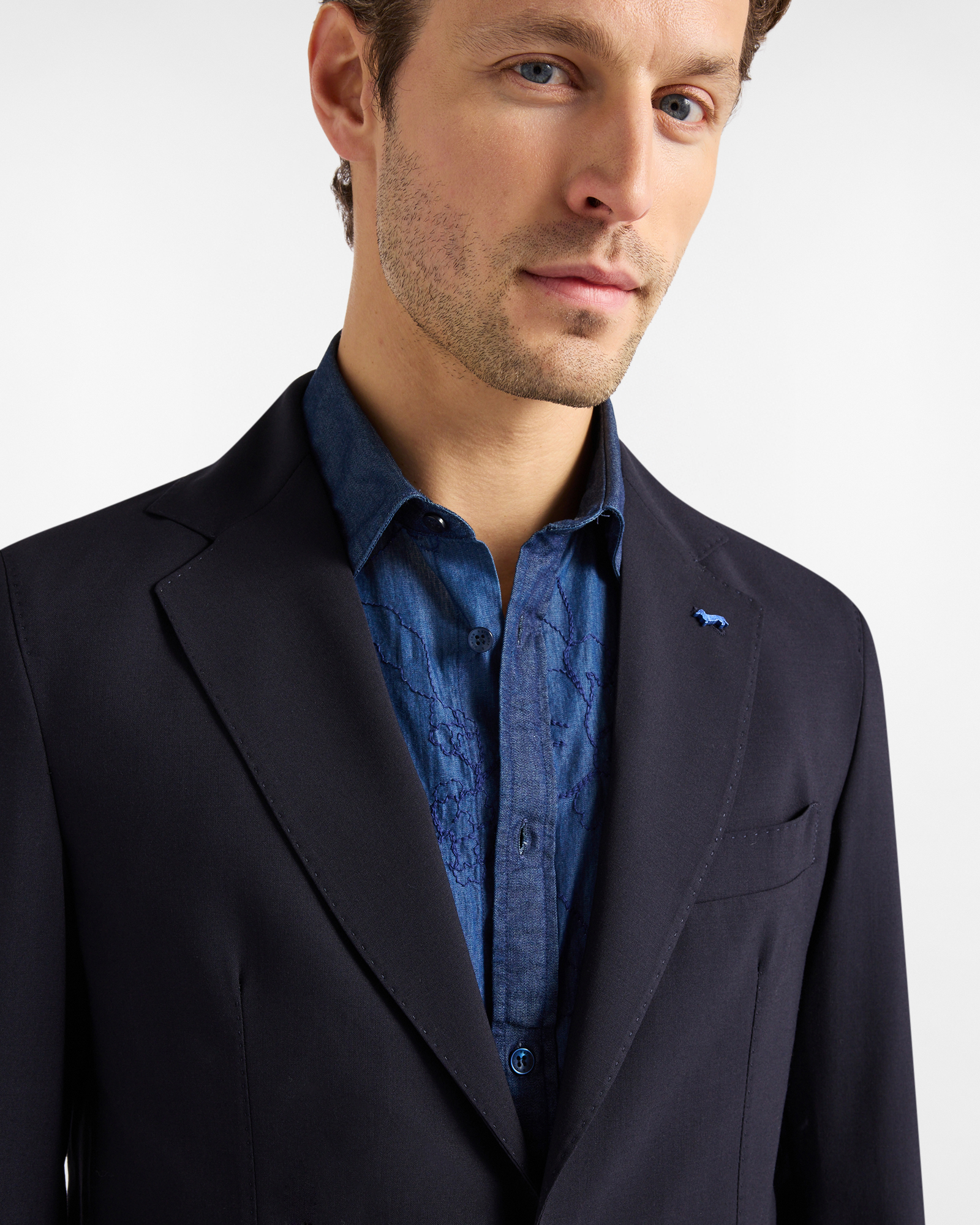 Blazer de hombre de lana mixta, Azul, large image number 2