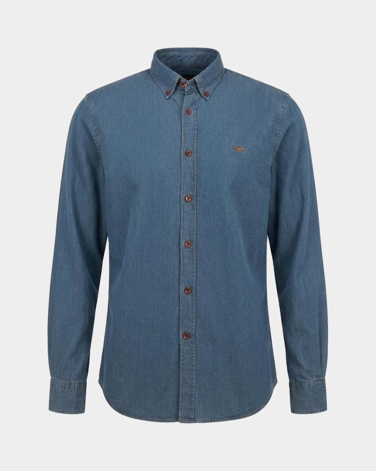 Camicia Denim Uomo EarthDye Regular Fit blu, BLU DENIM, large