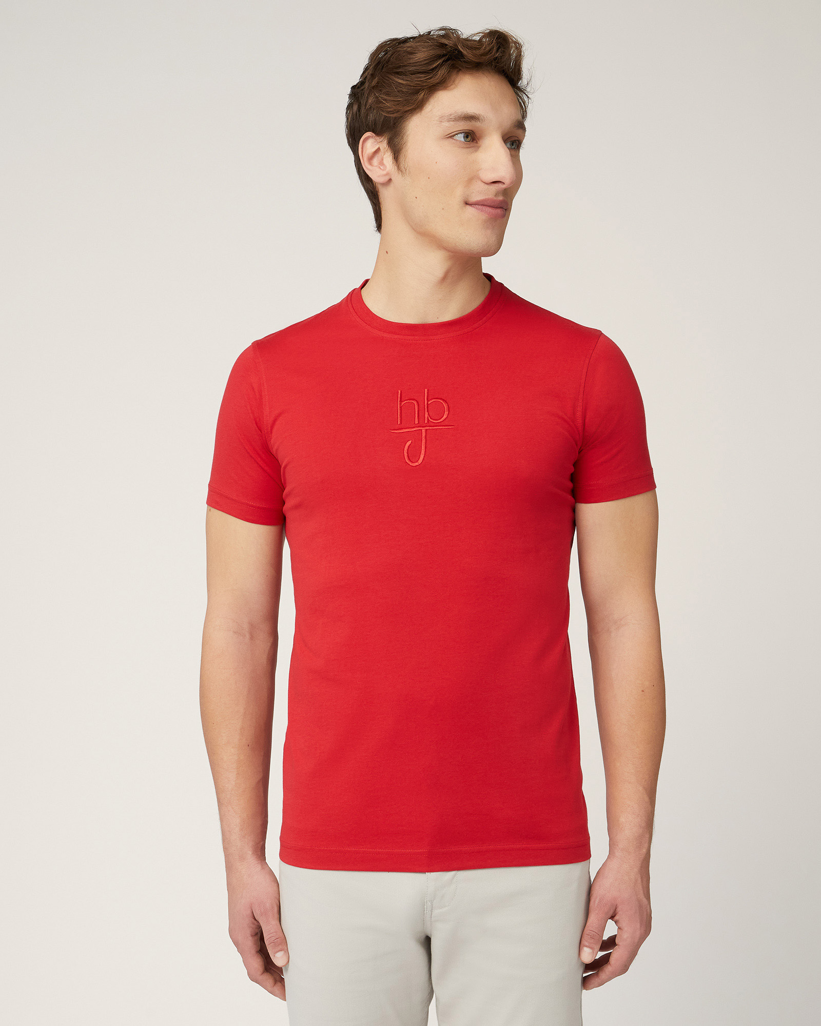 T-Shirt Con Maxi Ricamo, Rosso, large
