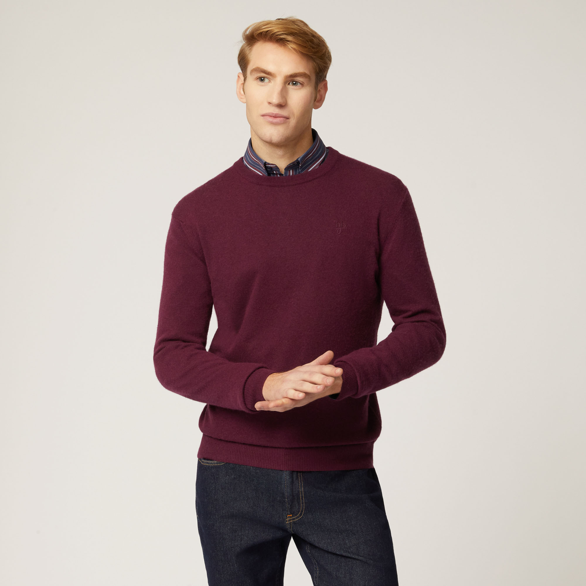 Pullover Girocollo Hbj in Rosso Scuro: Maglieria e Felpe Di Lusso ...