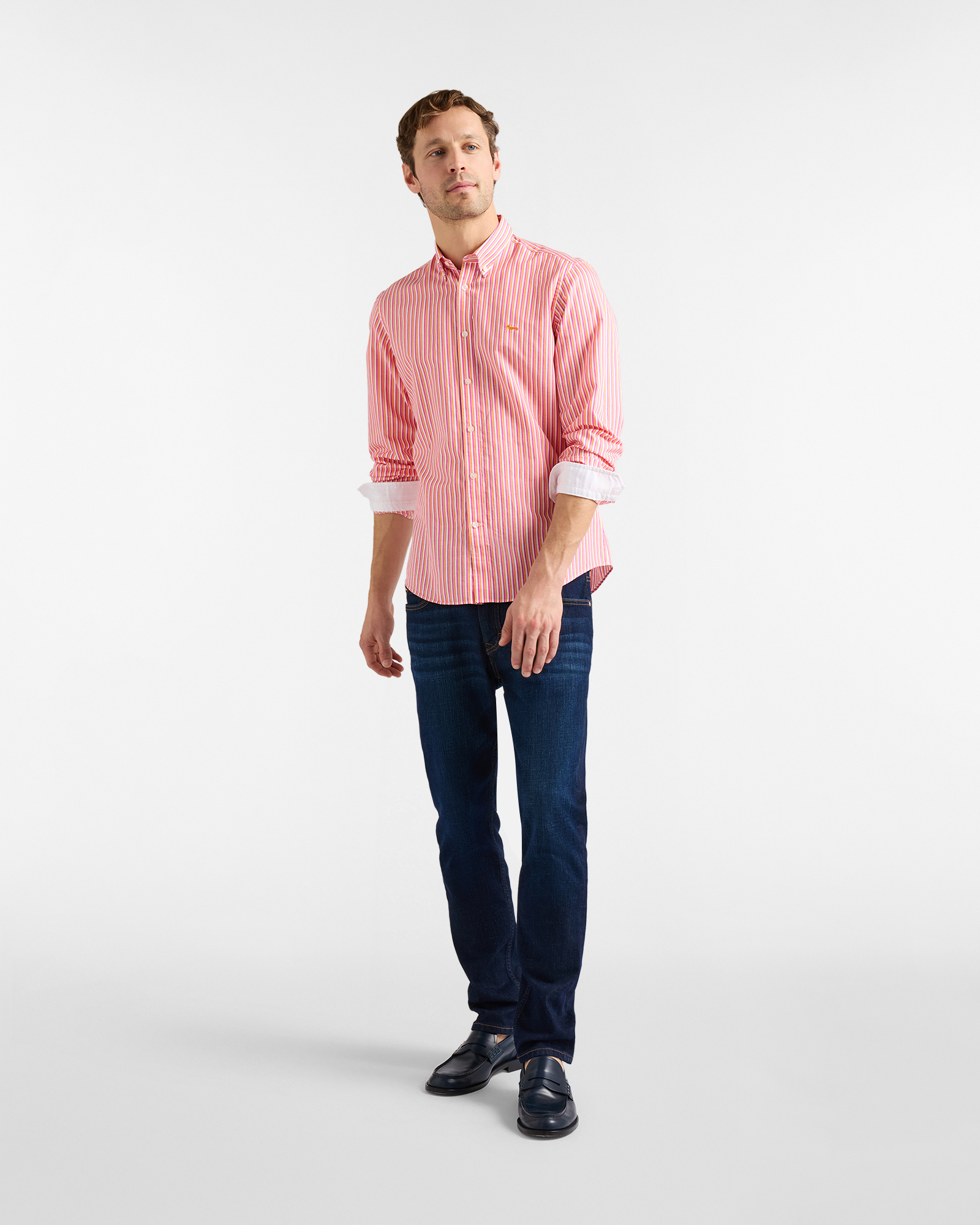 Men's narrow-fit striped shirt, Pink, large image number 3