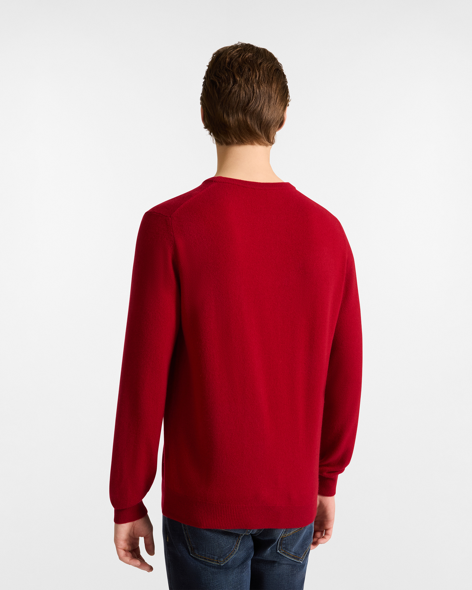 Crewneck Cashmere Pullover, Ruby, large image number 1