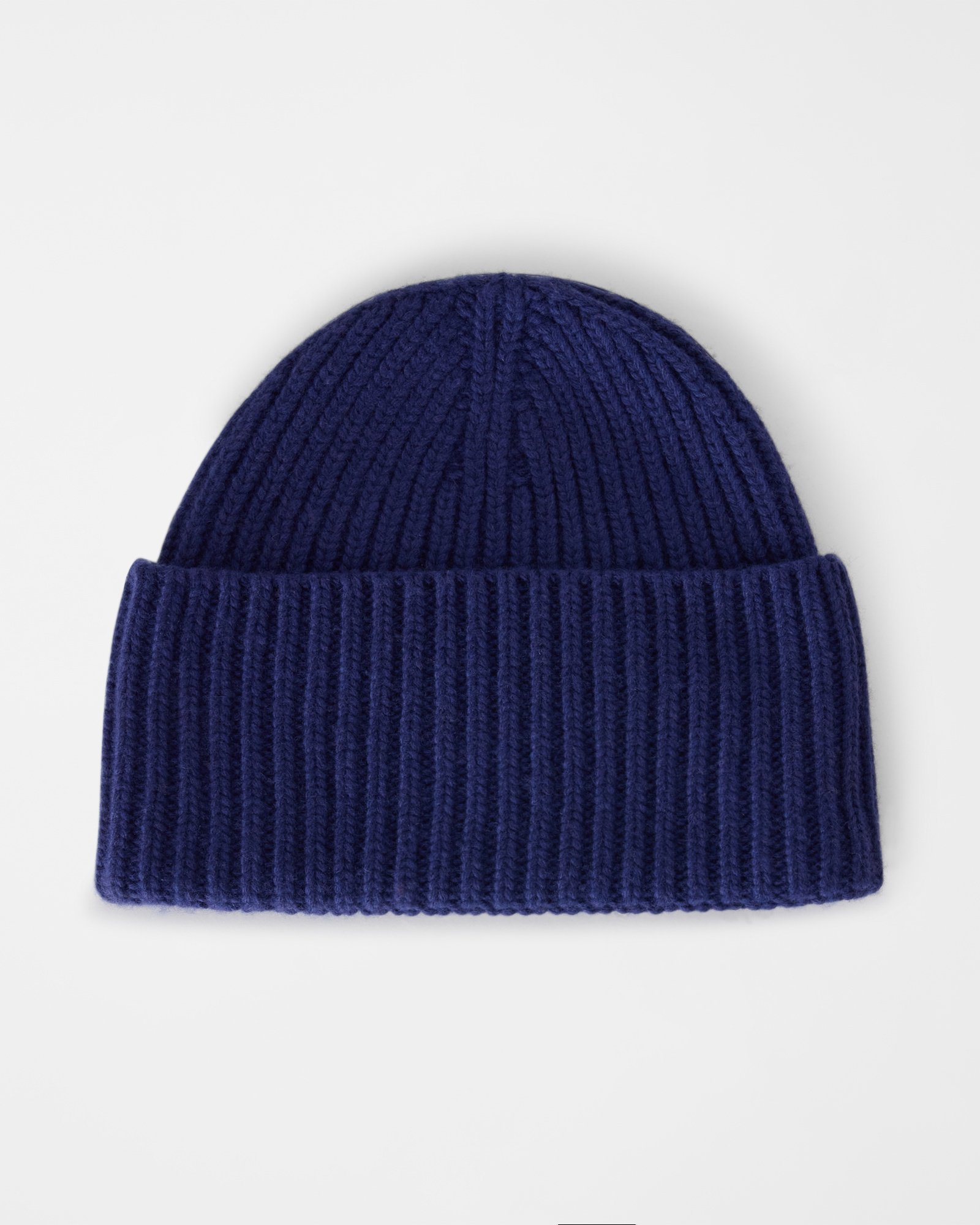 Men&rsquo;s wool and cashmere blend beanie with dachshund patch, DARK PURPLE, large