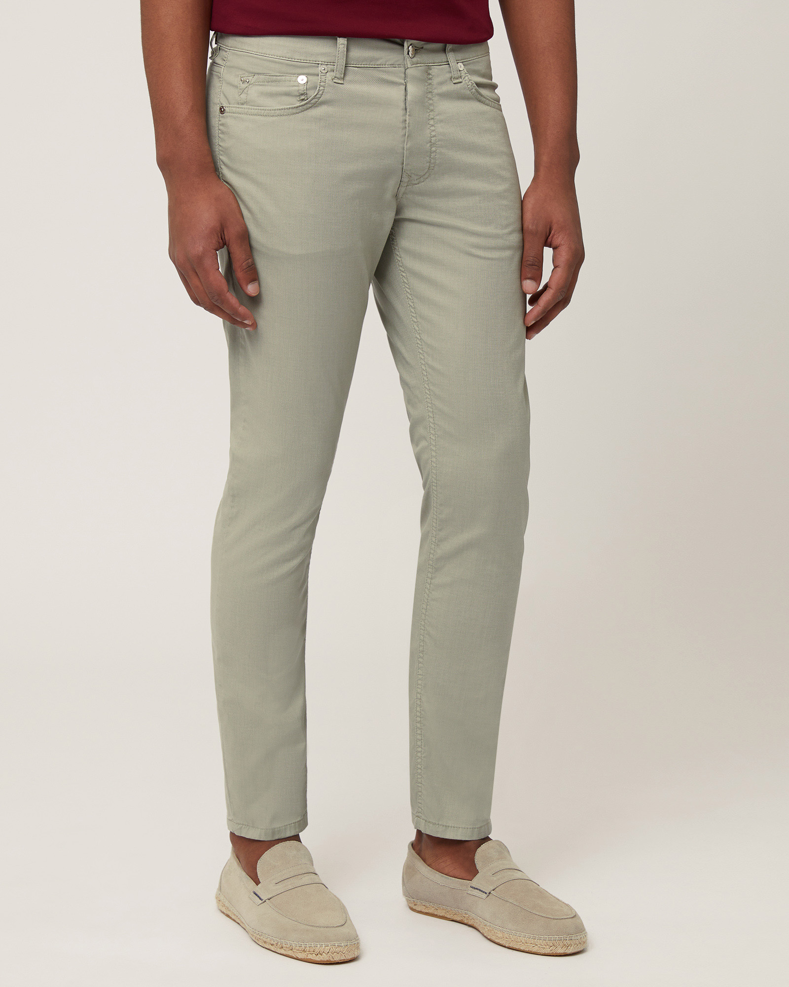 Pantaloni Cinque Tasche Narrow, Verde Lichene, large