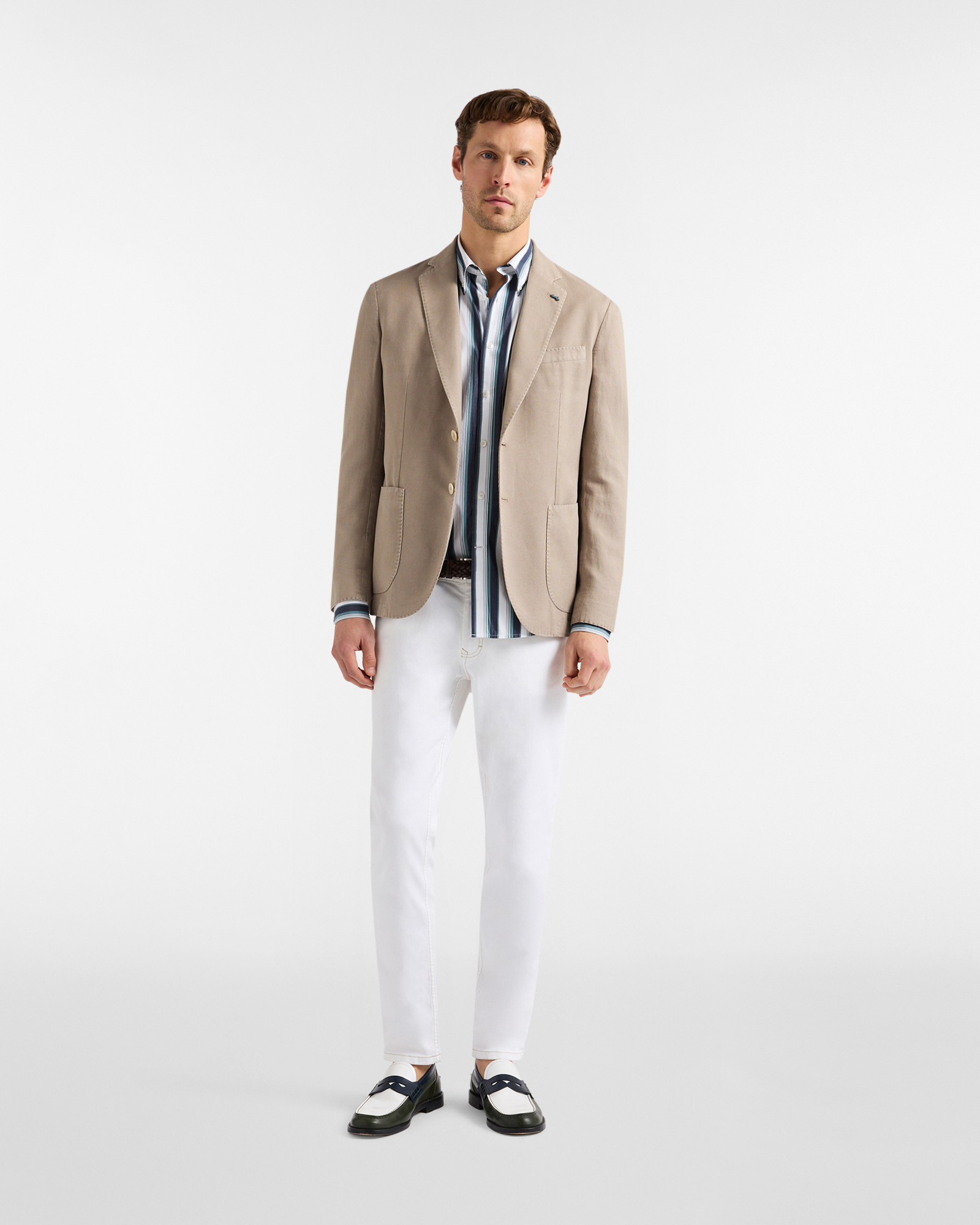 Single-breasted garment dye jacket, Gray, large image number 3