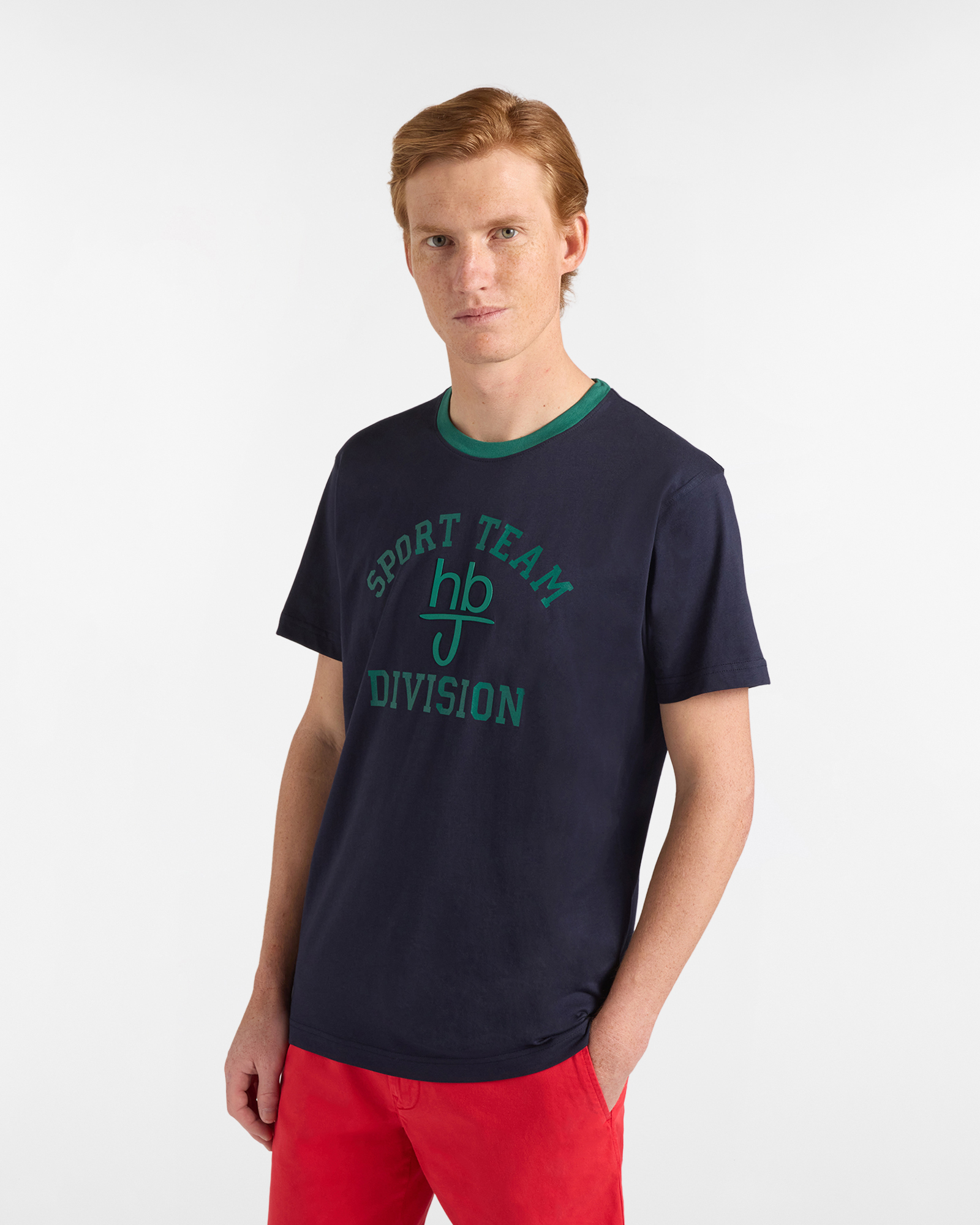 T‑shirt Uomo con Stampa Centrale Regular Fit