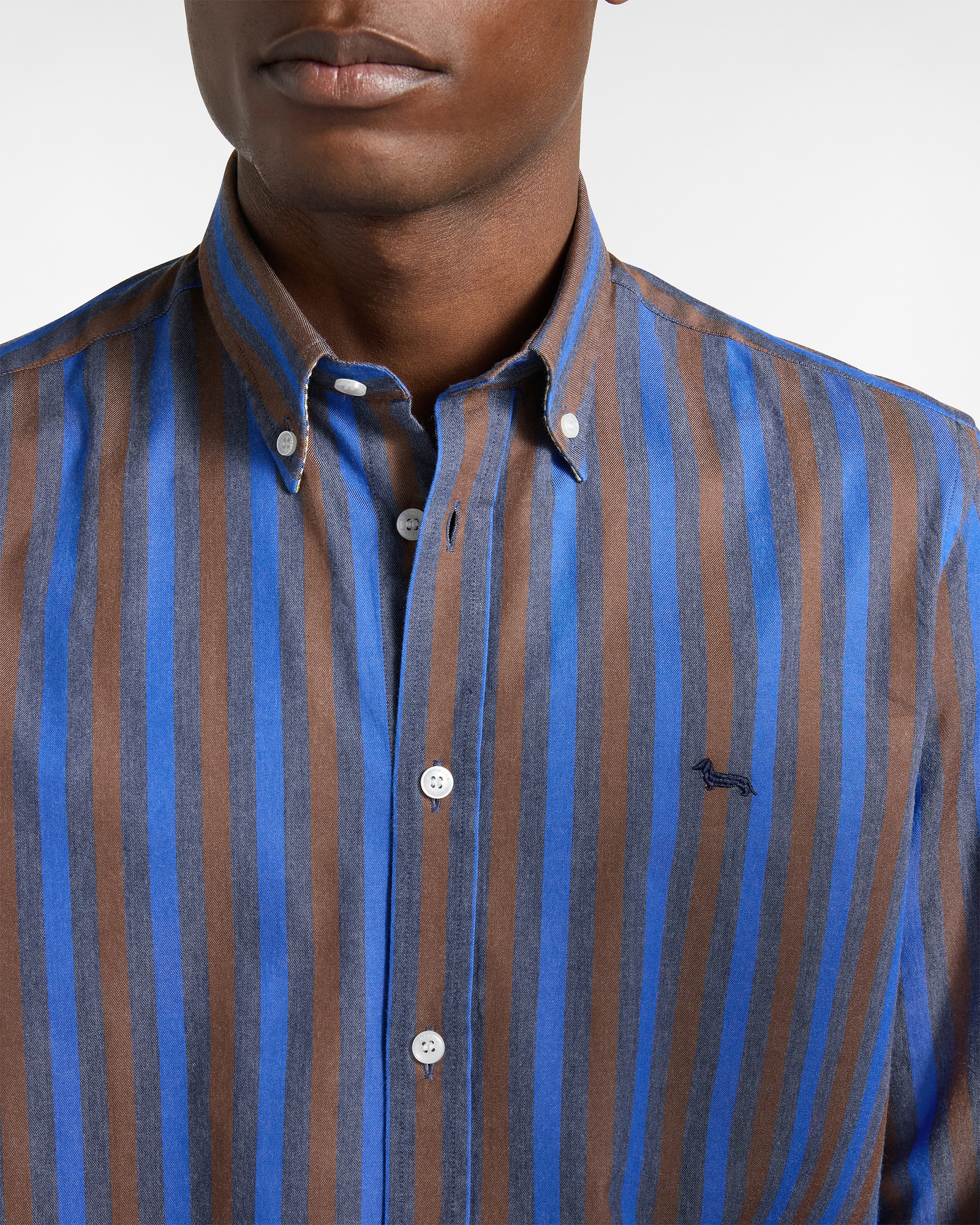 Camisa a Rayas Multicolor, Marrón/Rojo, large image number 2