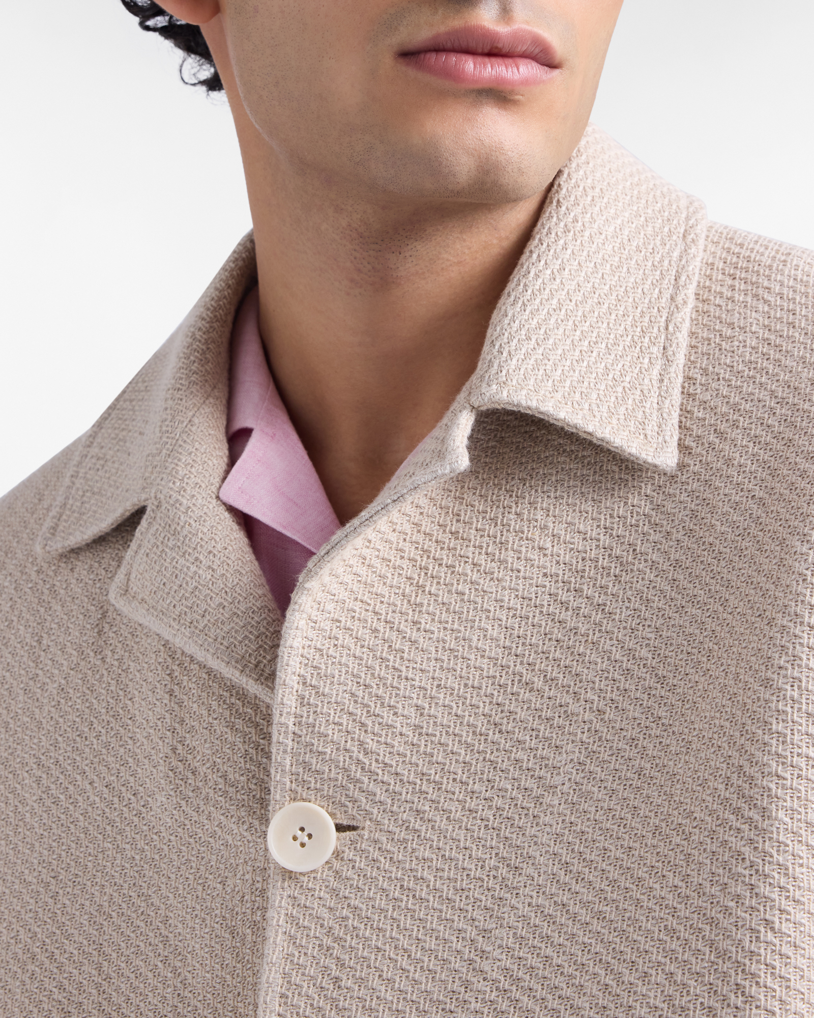 Sobrecamisa para hombre de la c&aacute;psula Artigianalit&agrave; a Colori con bordes en tela inglesa, Gris, large image number 2