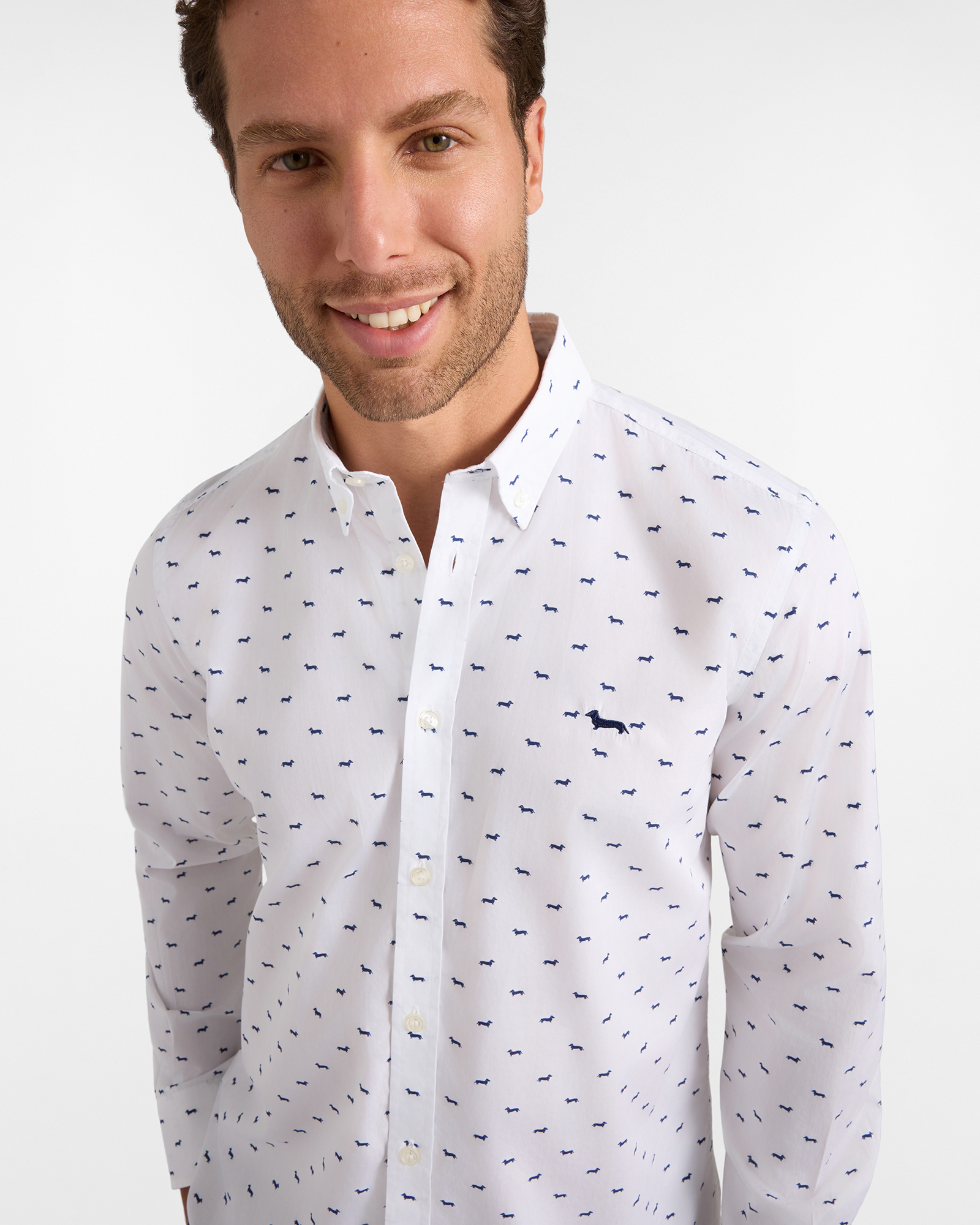 ALL-OVER DACHSHUND PRINT SHIRT, NAVY BLUE, large image number 2